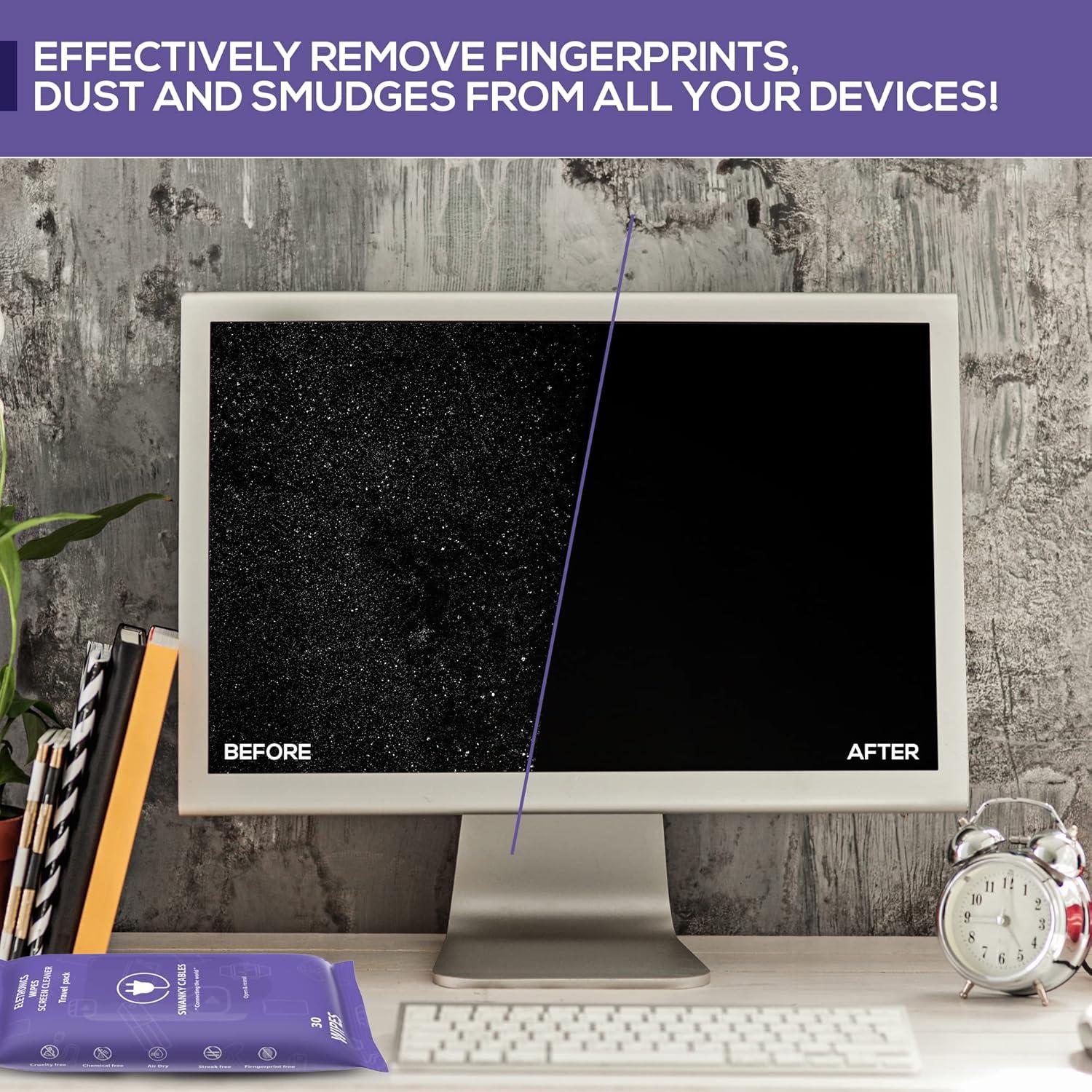 Toallitas Limpiadoras de Pantallas Swanky Cables 30 Unidades