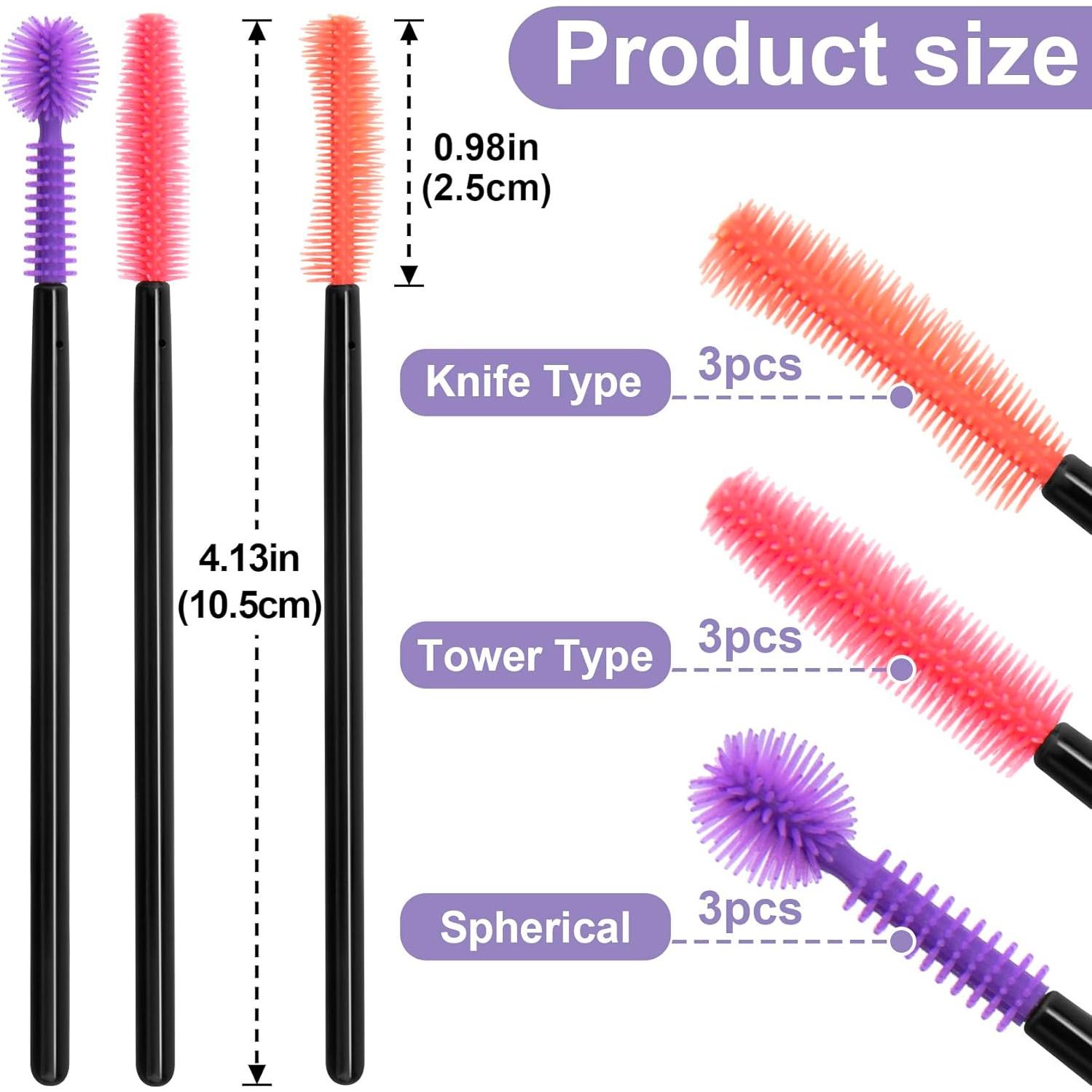 OIIKI 9 pcs Crevice Cleaning Brushes, Silicone Nook and Cranny Sewing Machine Cleaning Brushes, Tiny Cleaning Brushes for Small Crevices, Machine Gaps, Computer Keyboards (Orange, Purple, Red)