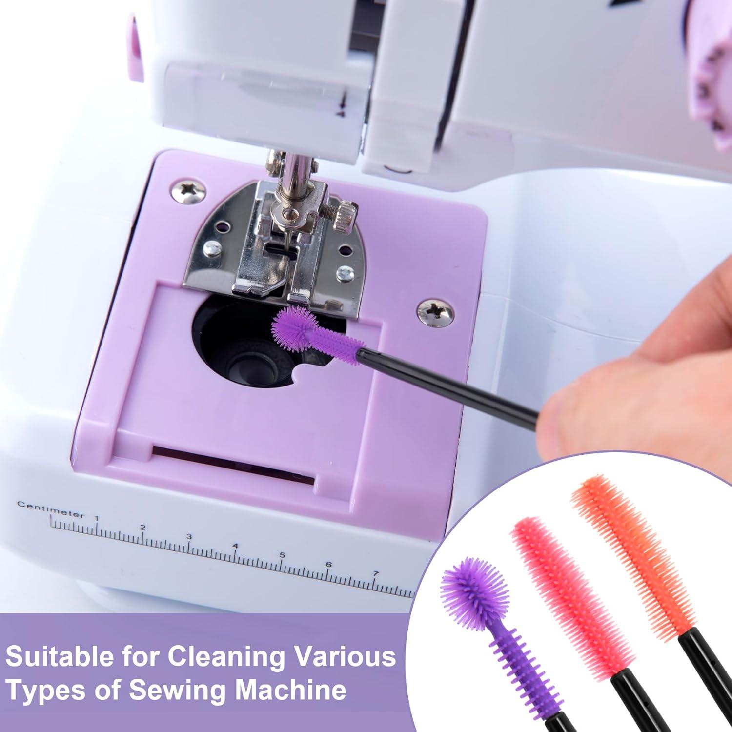 OIIKI 9 pcs Crevice Cleaning Brushes, Silicone Nook and Cranny Sewing Machine Cleaning Brushes, Tiny Cleaning Brushes for Small Crevices, Machine Gaps, Computer Keyboards (Orange, Purple, Red)