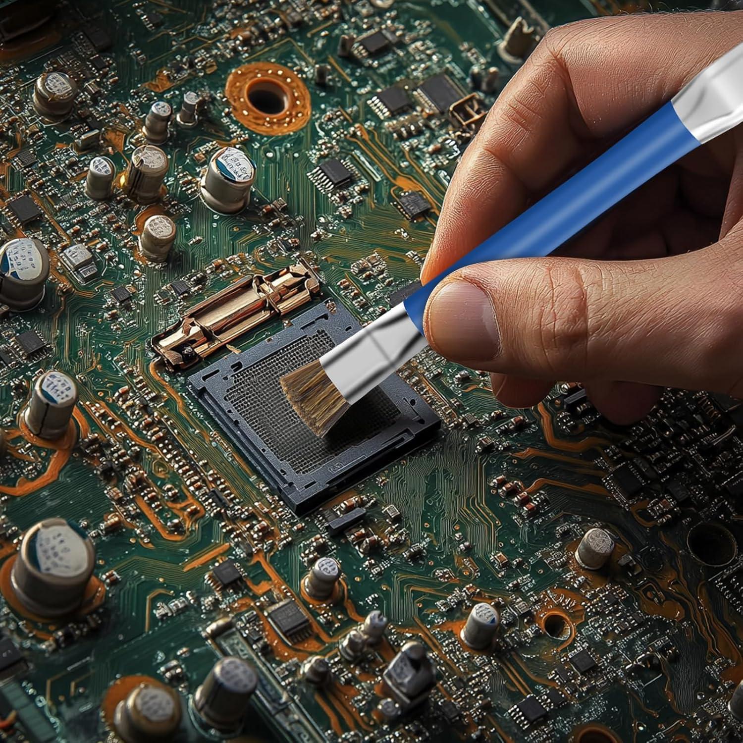 2 Cepillos de Limpieza ESD GTHUNDER para Placas Base - Azul