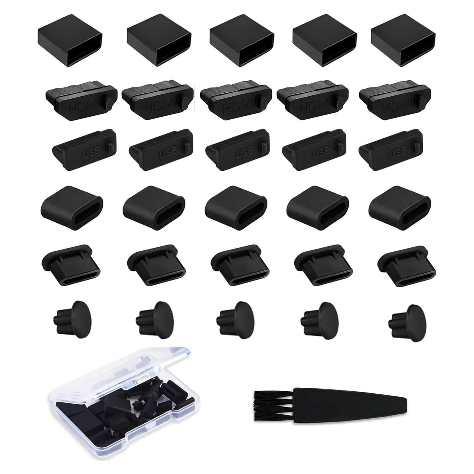 Tapas Antipolvo para Puertos USB WLXTREE - 30 Pcs Silicona