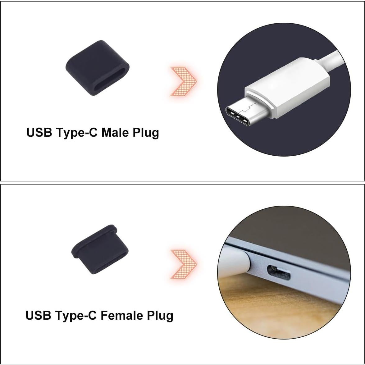 Tapas Antipolvo para Puertos USB WLXTREE - 30 Pcs Silicona