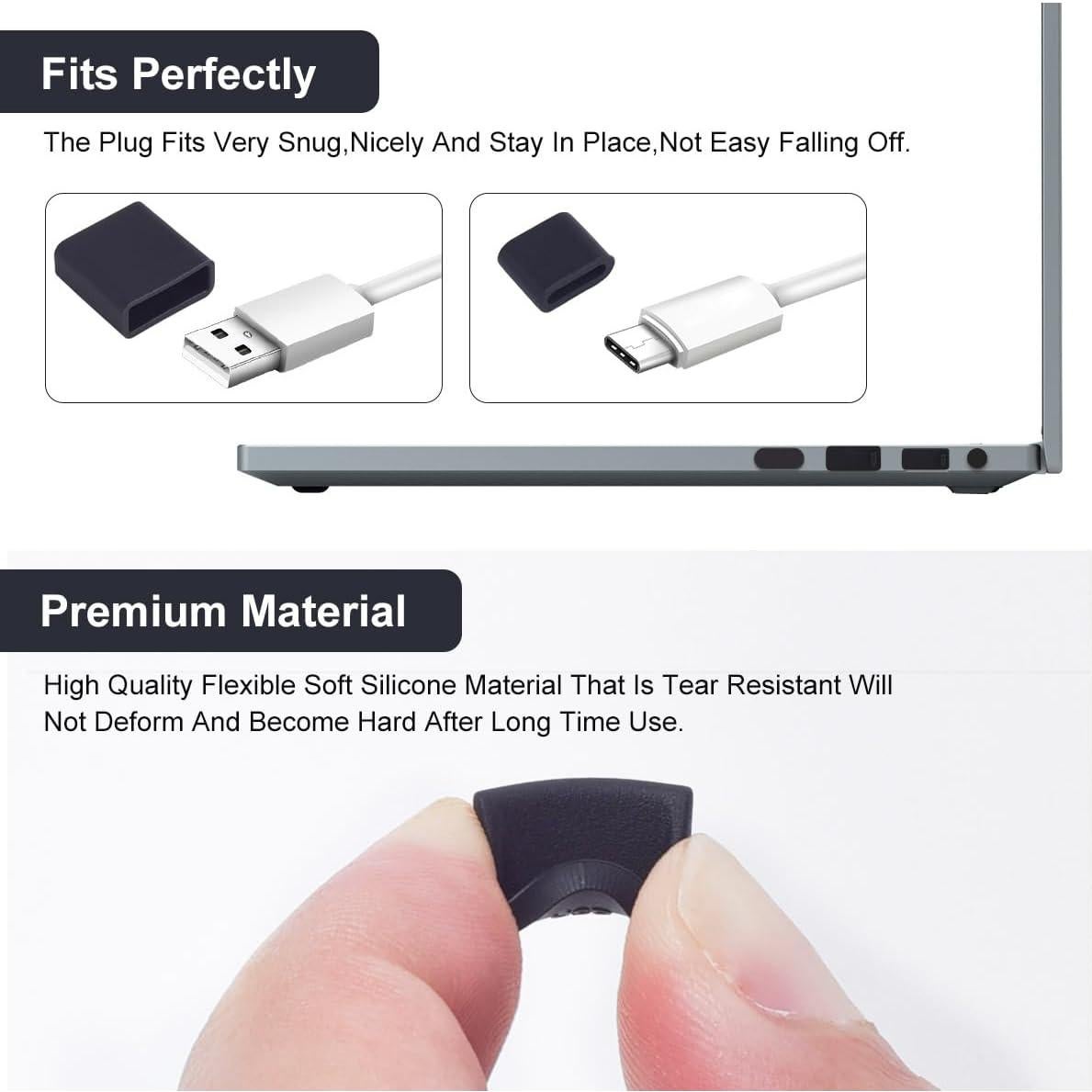 Tapas Antipolvo para Puertos USB WLXTREE - 30 Pcs Silicona