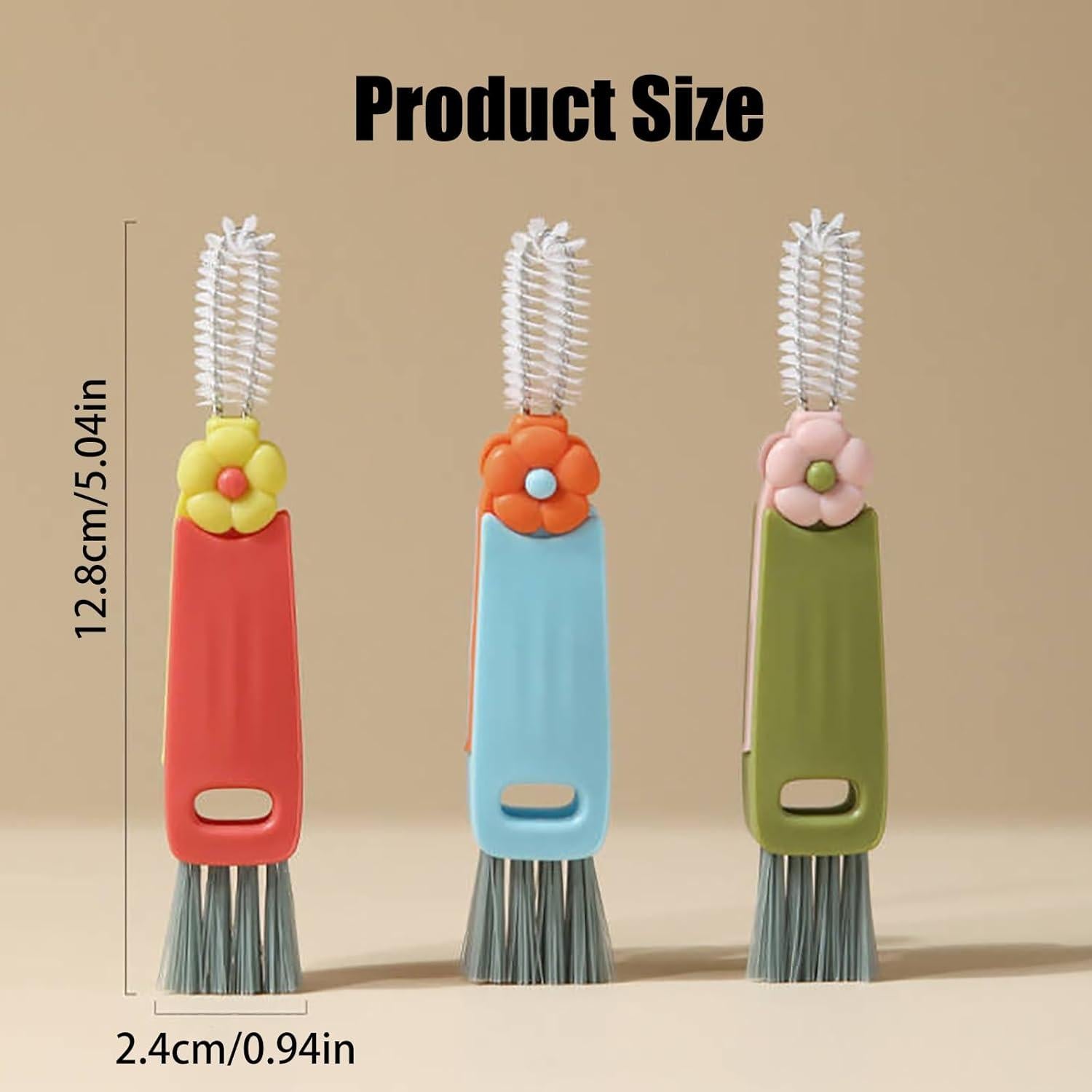 Cepillo de Limpieza 3 en 1 Swicado para Botellas y Tazas