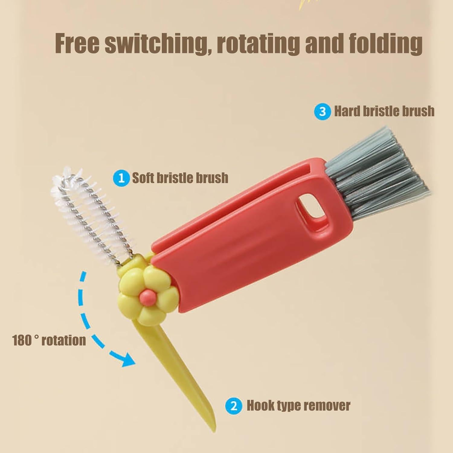 Cepillo de Limpieza 3 en 1 Swicado para Botellas y Tazas