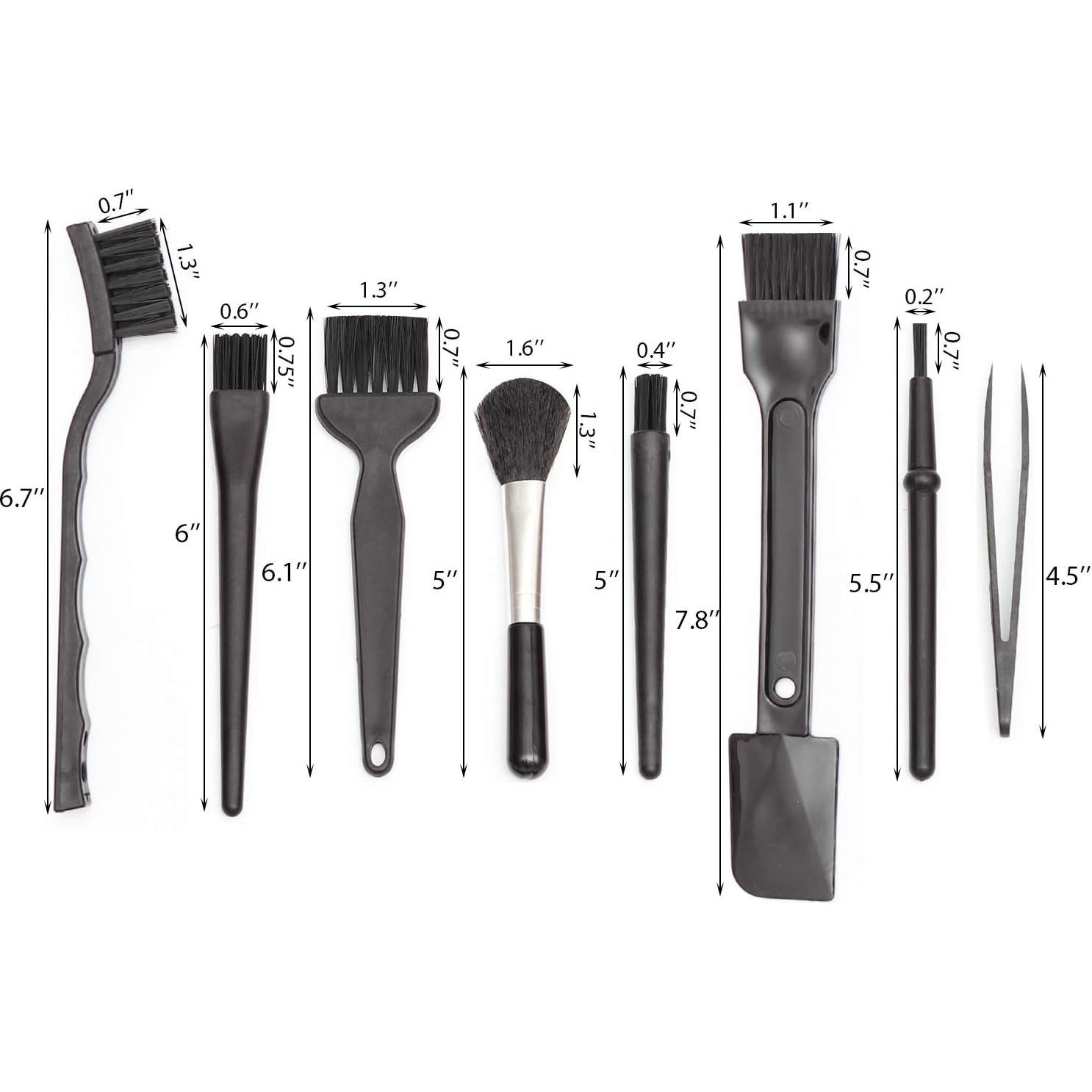 Kit de Cepillos Antiestáticos Omixe para Teclados y Laboratorios - 8 Unidades