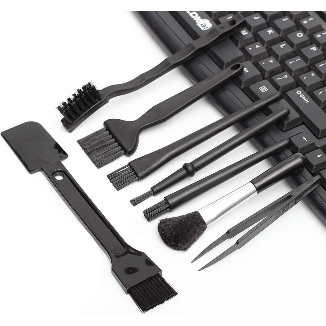 Kit de Cepillos Antiestáticos Omixe para Teclados y Laboratorios - 8 Unidades