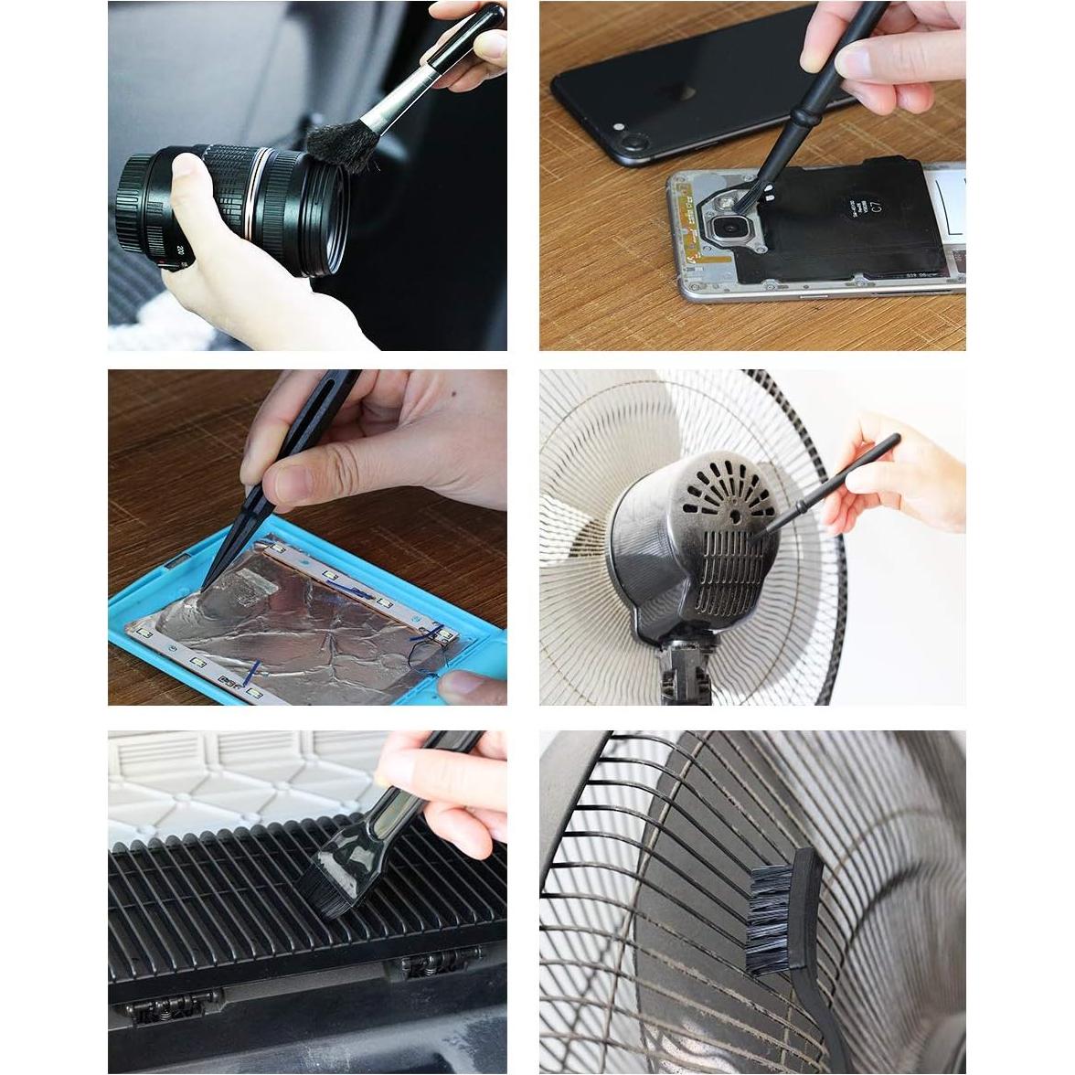 Kit de Cepillos Antiestáticos Omixe para Teclados y Laboratorios - 8 Unidades