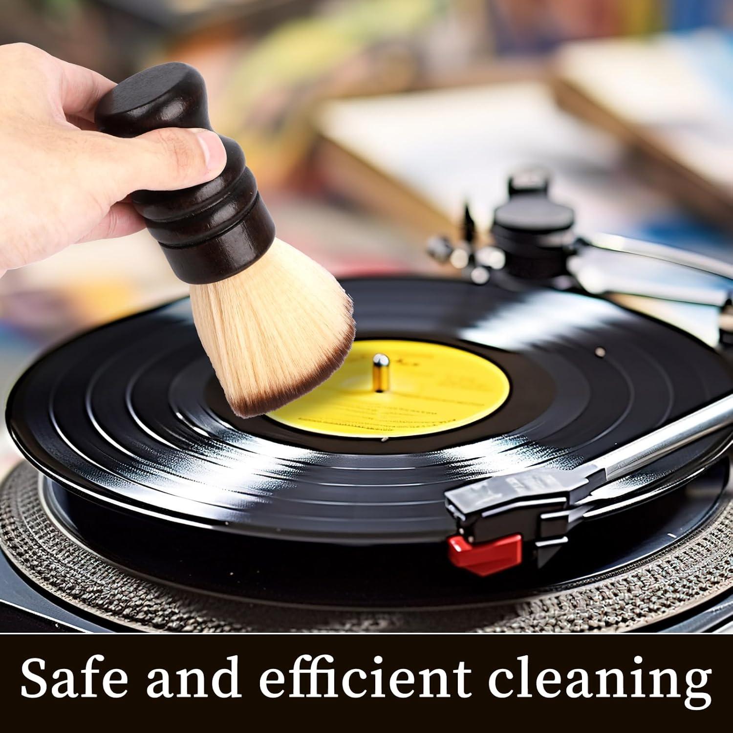 Cepillo Limpiador de Discos de Vinilo Gosknor con Mango de Madera
