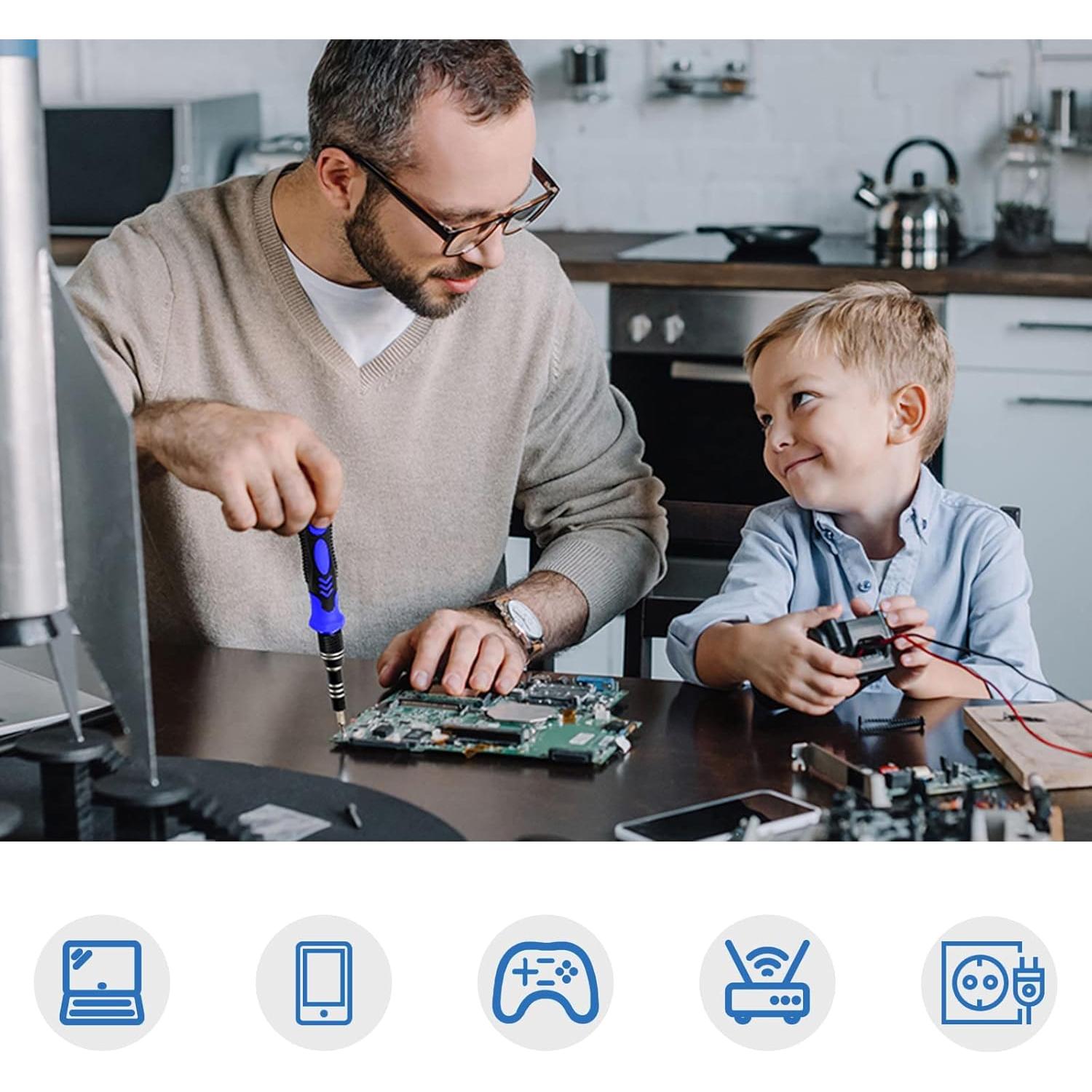 Kit de Herramientas 80 en 1 UnaMela para Reparación de PC y Consolas