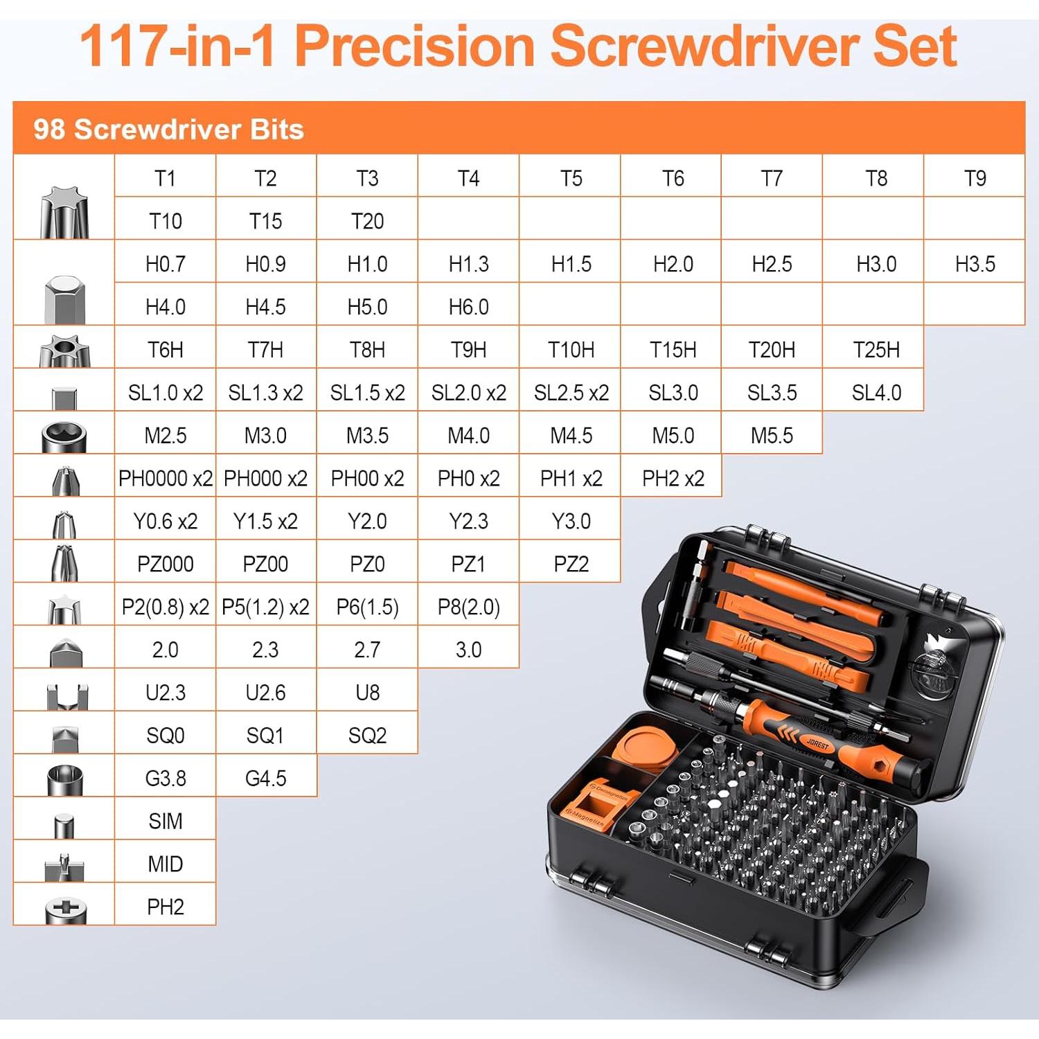 Juego de Destornilladores de Precisión JOREST 117 en 1