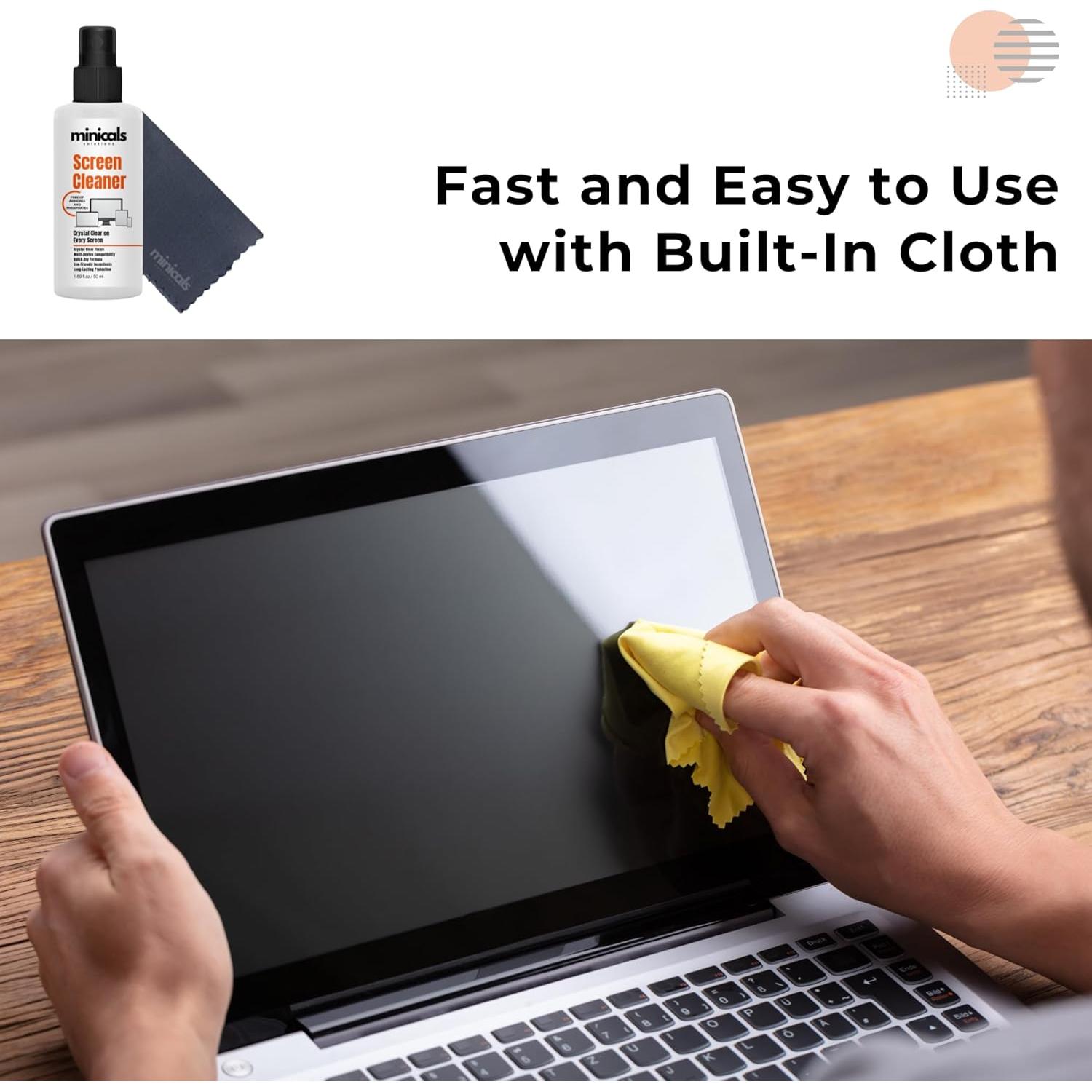 Spray Limpiador de Pantallas Minicals 50 ml con Paño Microfibra