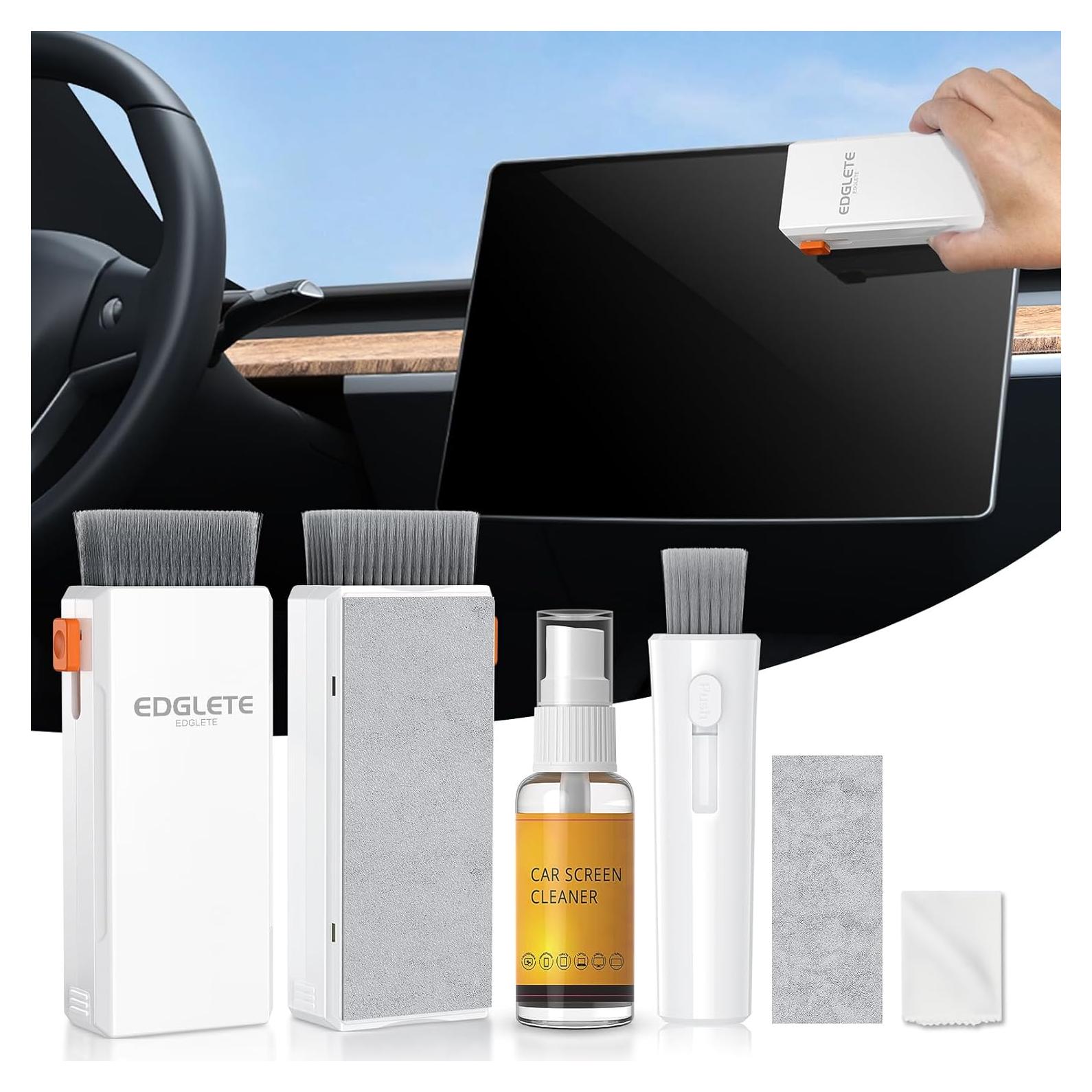 Kit de Limpieza de Pantallas de Coche Edglete - Spray y Paño