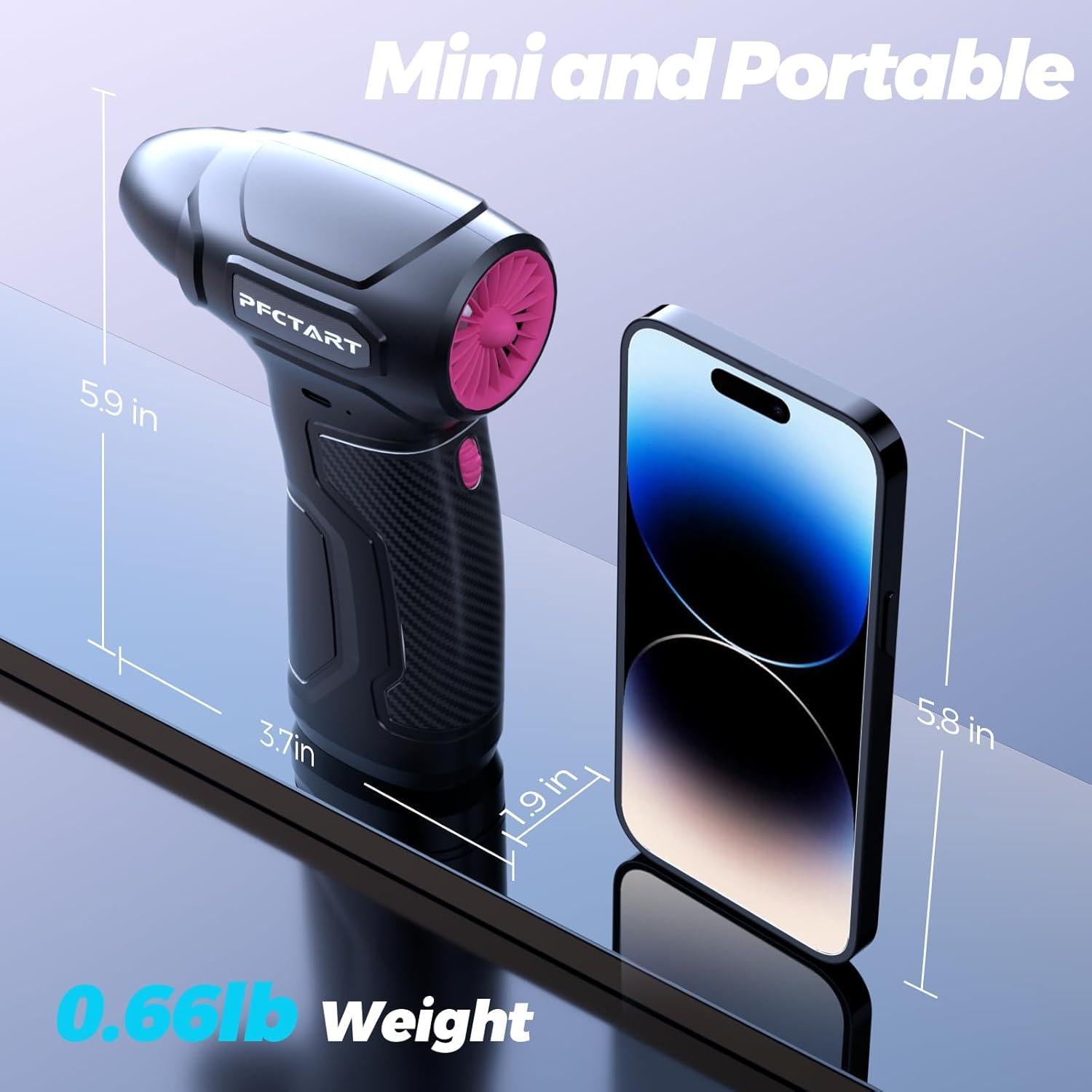 Soplador de Aire Comprimido PFCTART 200000RPM Inalámbrico Rosa