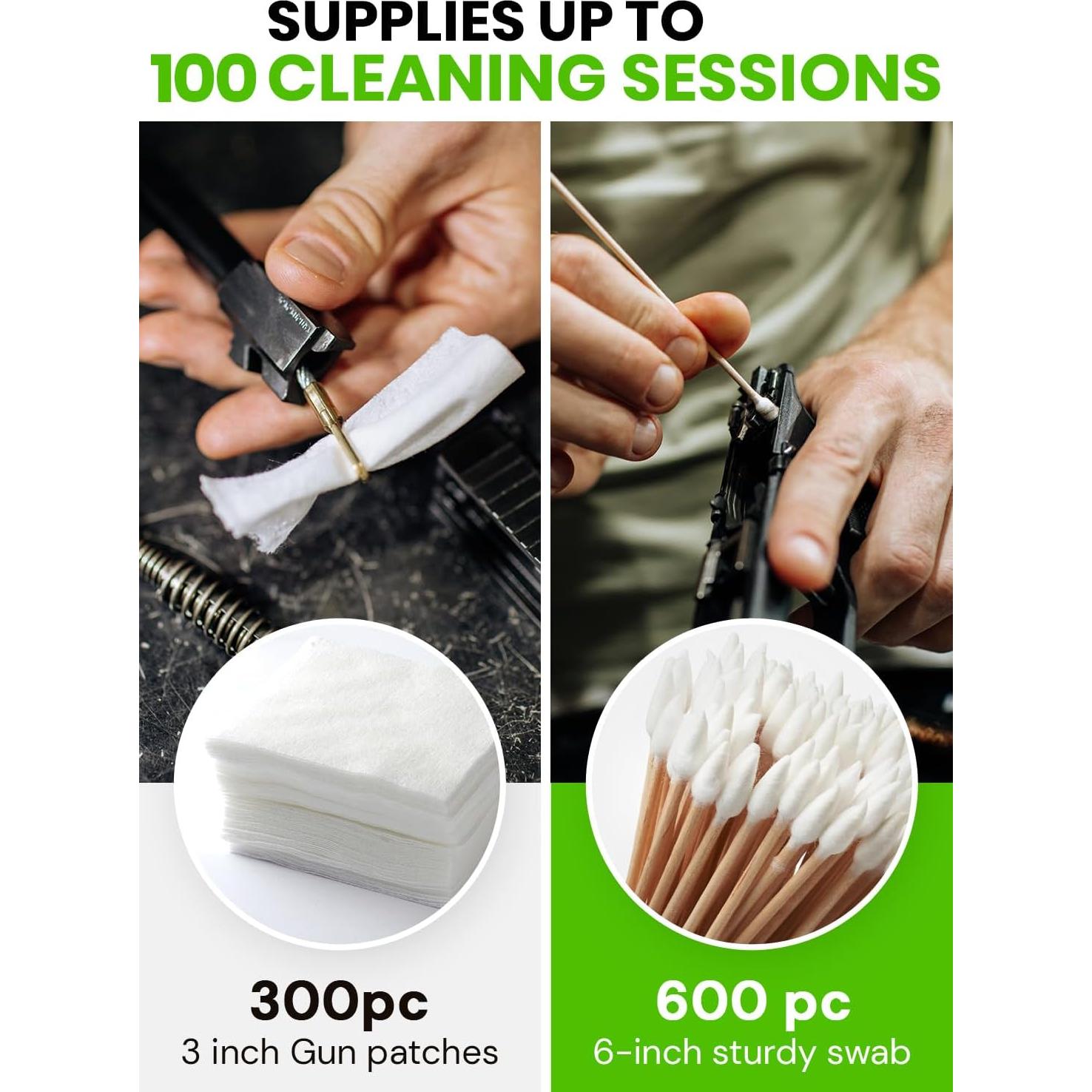 Kit de Limpieza de Armas REPSUPPLEMENTS 900 Pcs Algodón