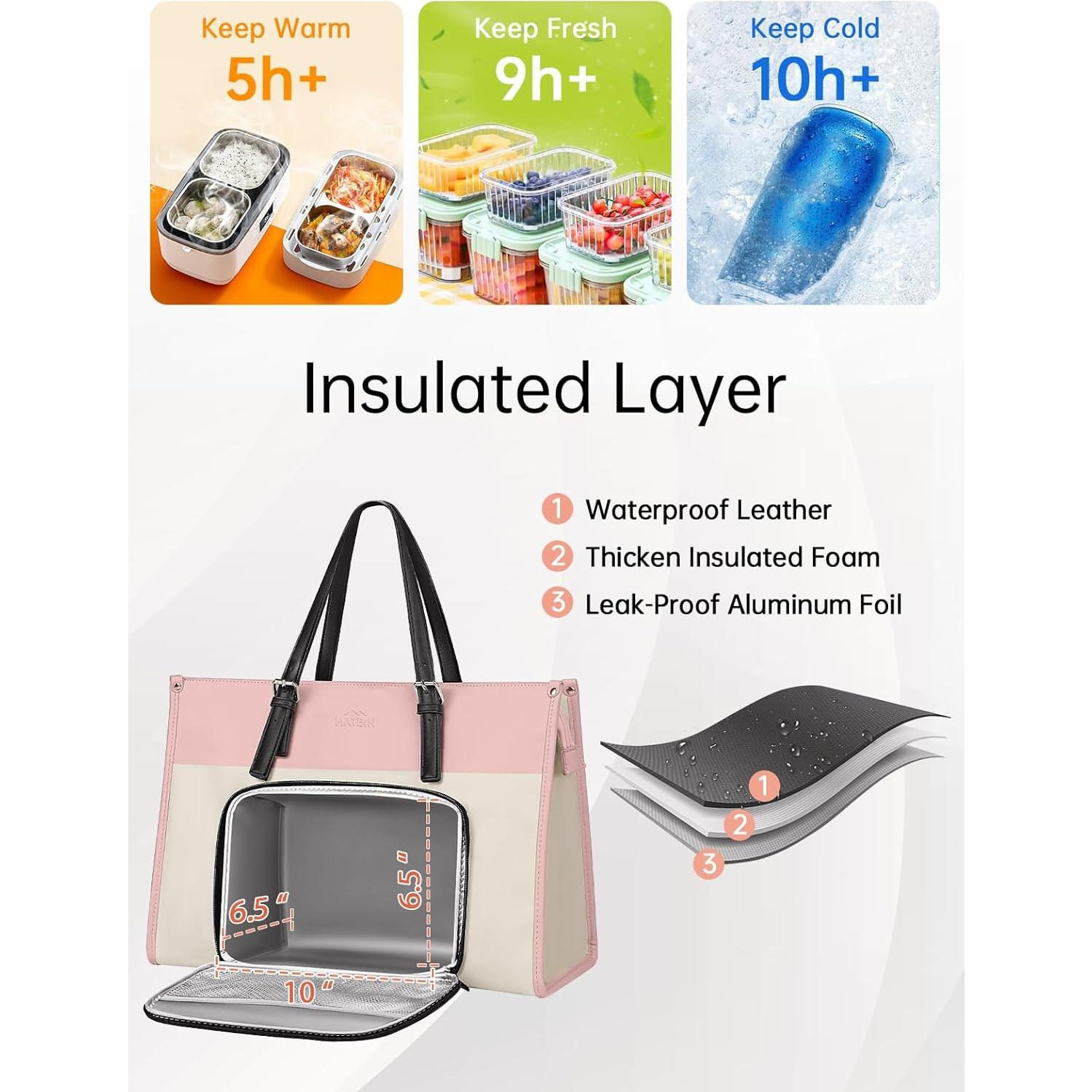 Bolsa Térmica para Almuerzo MATEIN 15.6" Rosa para Laptop