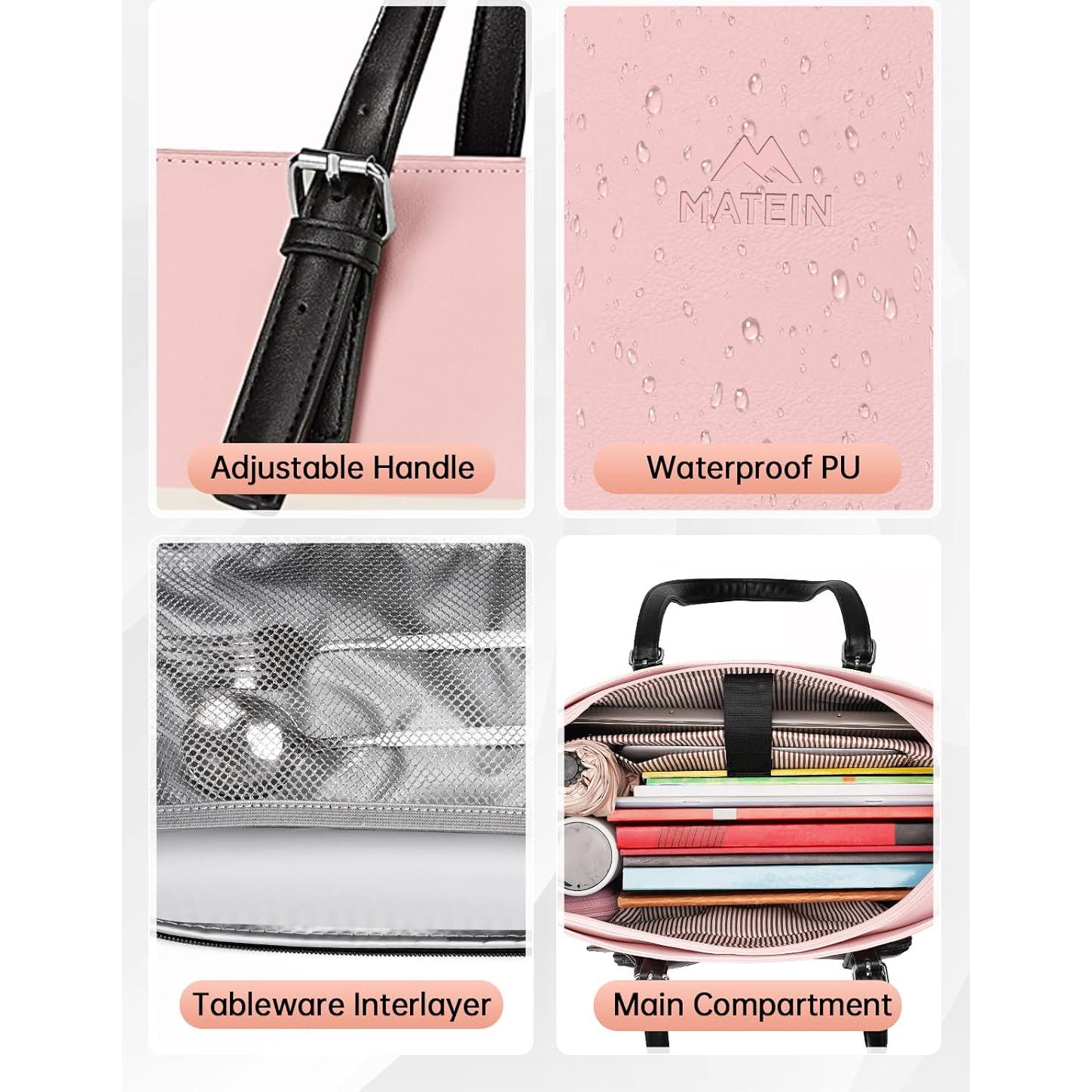 Bolsa Térmica para Almuerzo MATEIN 15.6" Rosa para Laptop