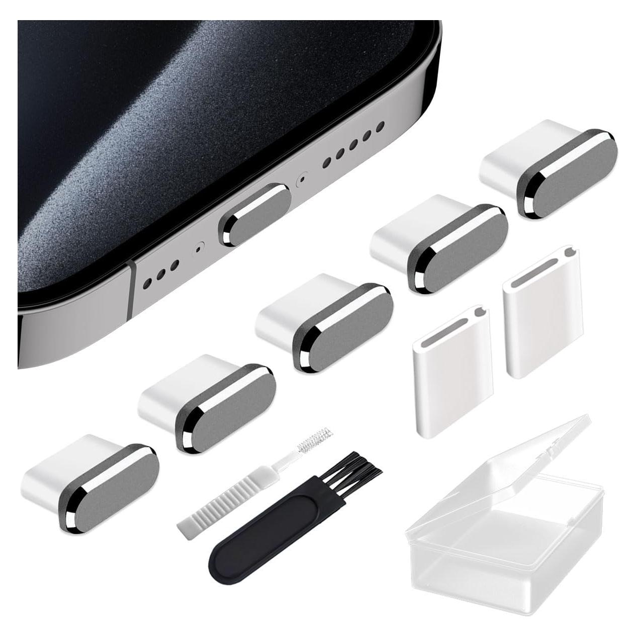 Tapones Anti Polvo USB-C ANIUVOT 5 Pack con Cepillo de Limpieza
