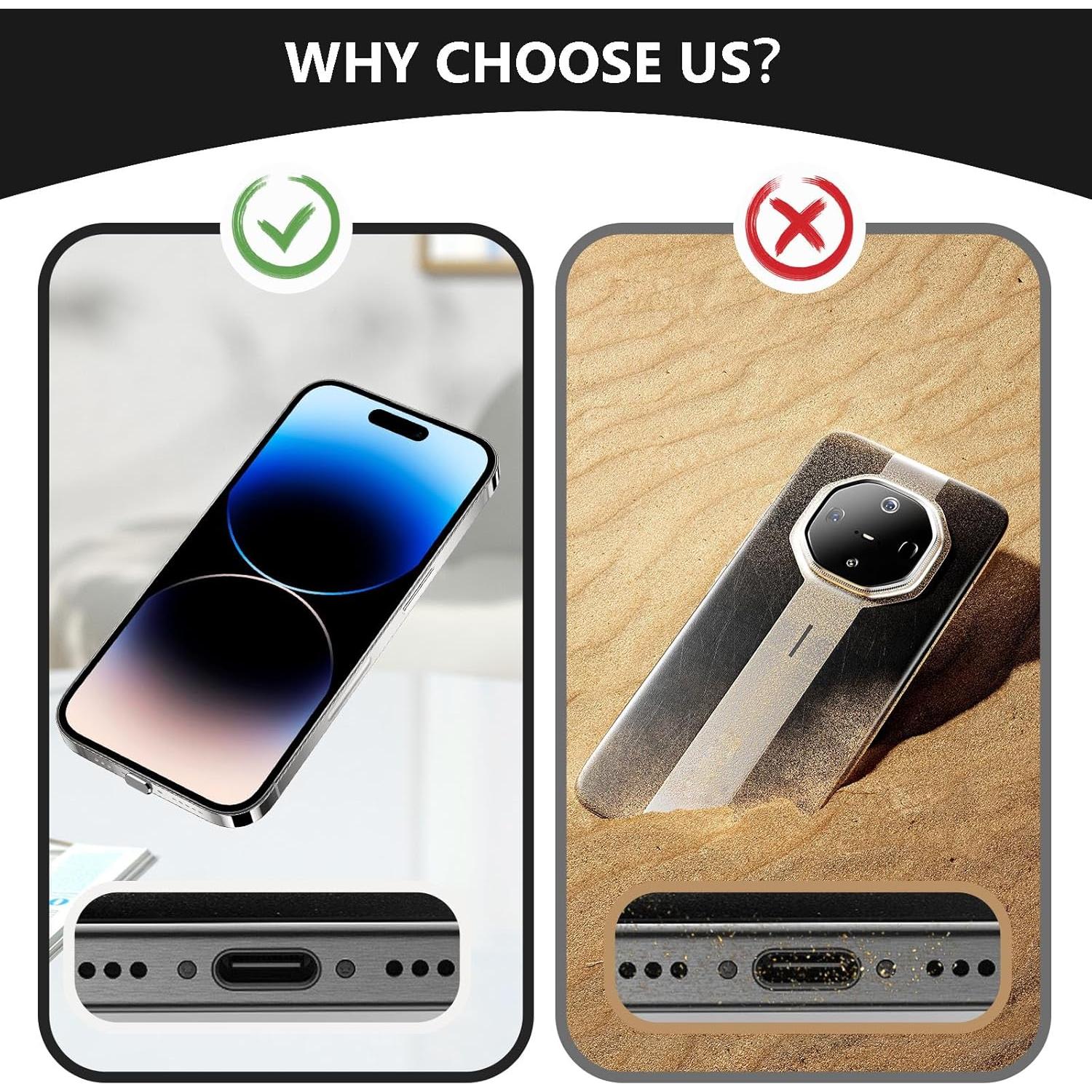 Tapones Anti Polvo USB-C ANIUVOT 5 Pack con Cepillo de Limpieza