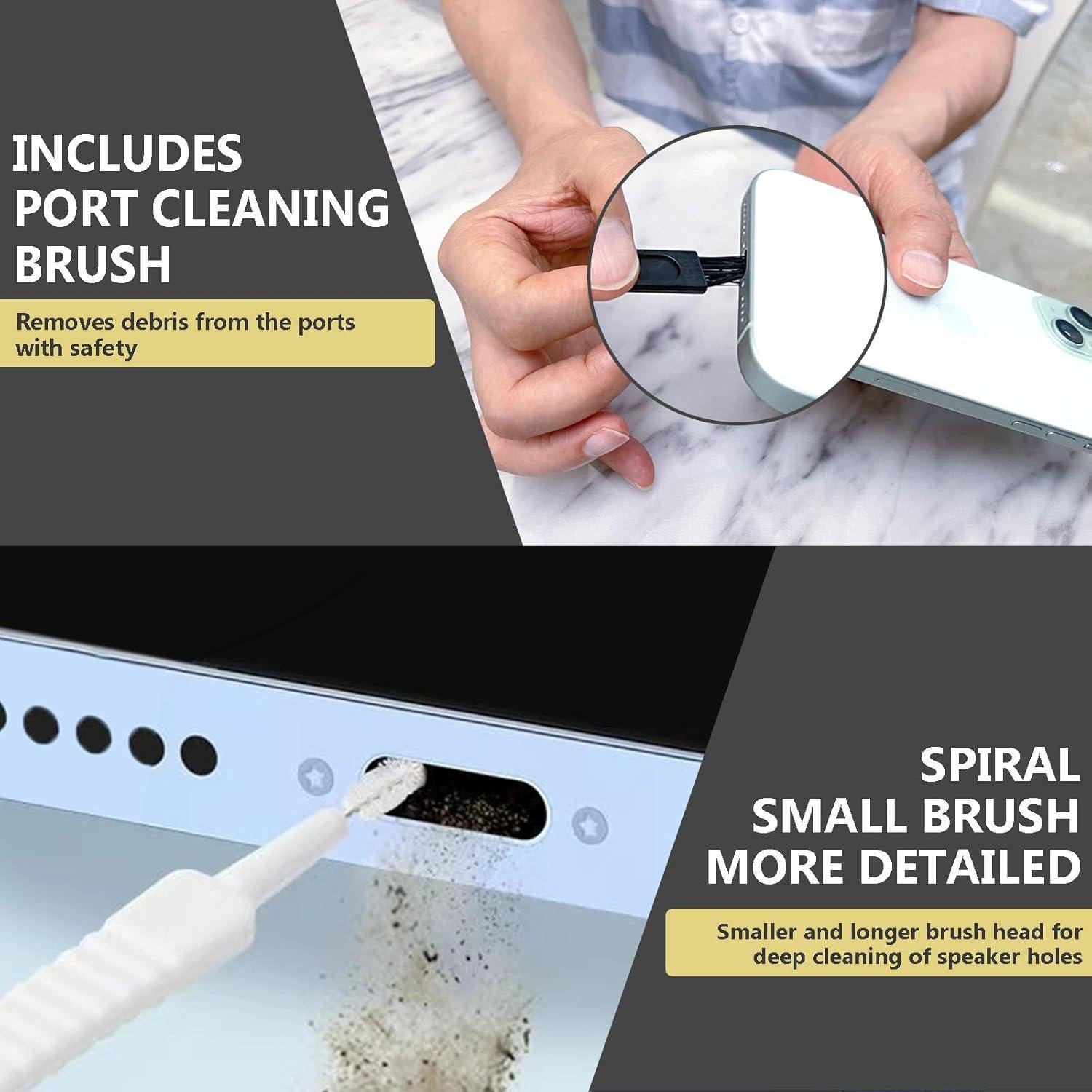 Tapones Anti Polvo USB-C ANIUVOT 5 Pack con Cepillo de Limpieza