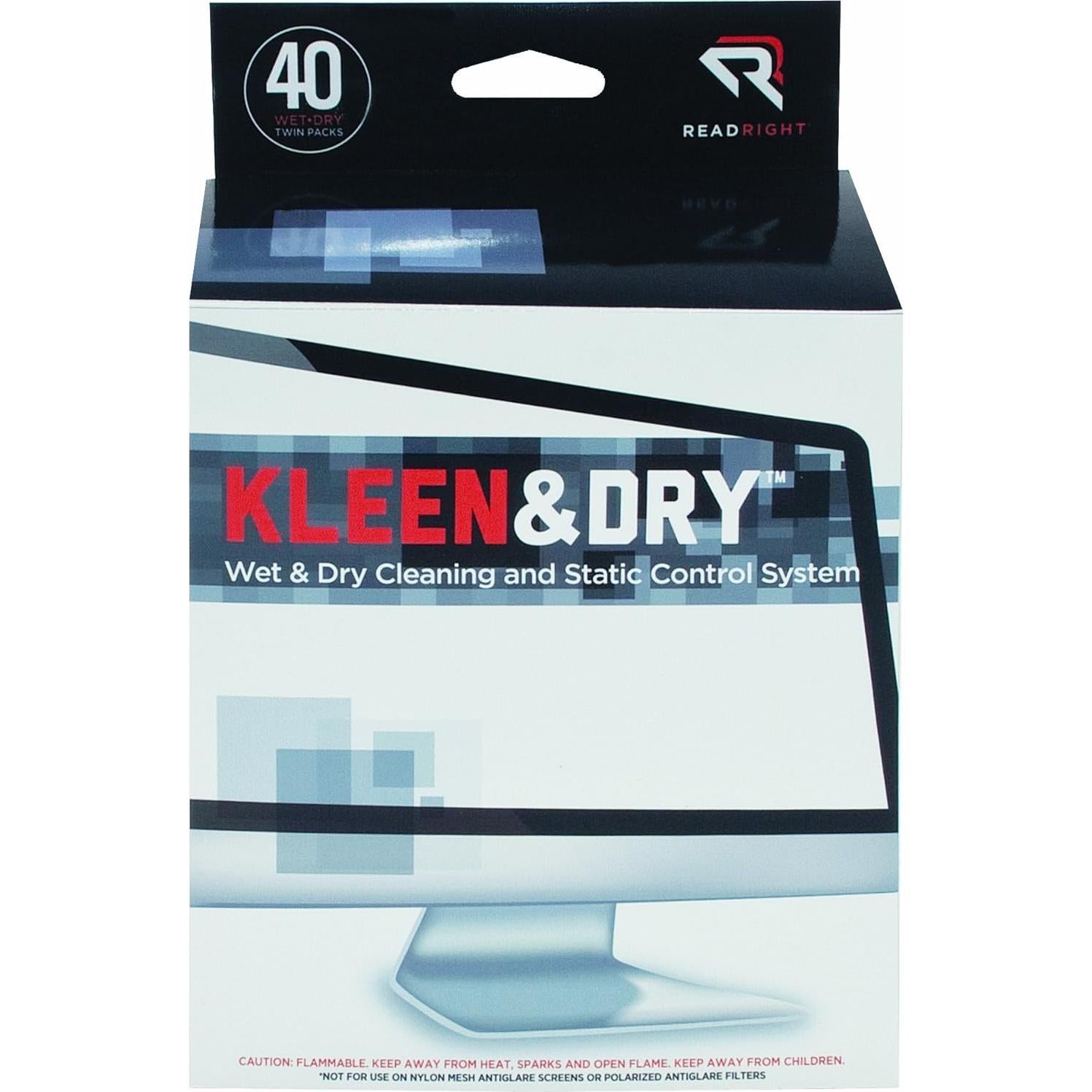 Toallitas de limpieza Read Right Kleen & Dry 40 paquetes