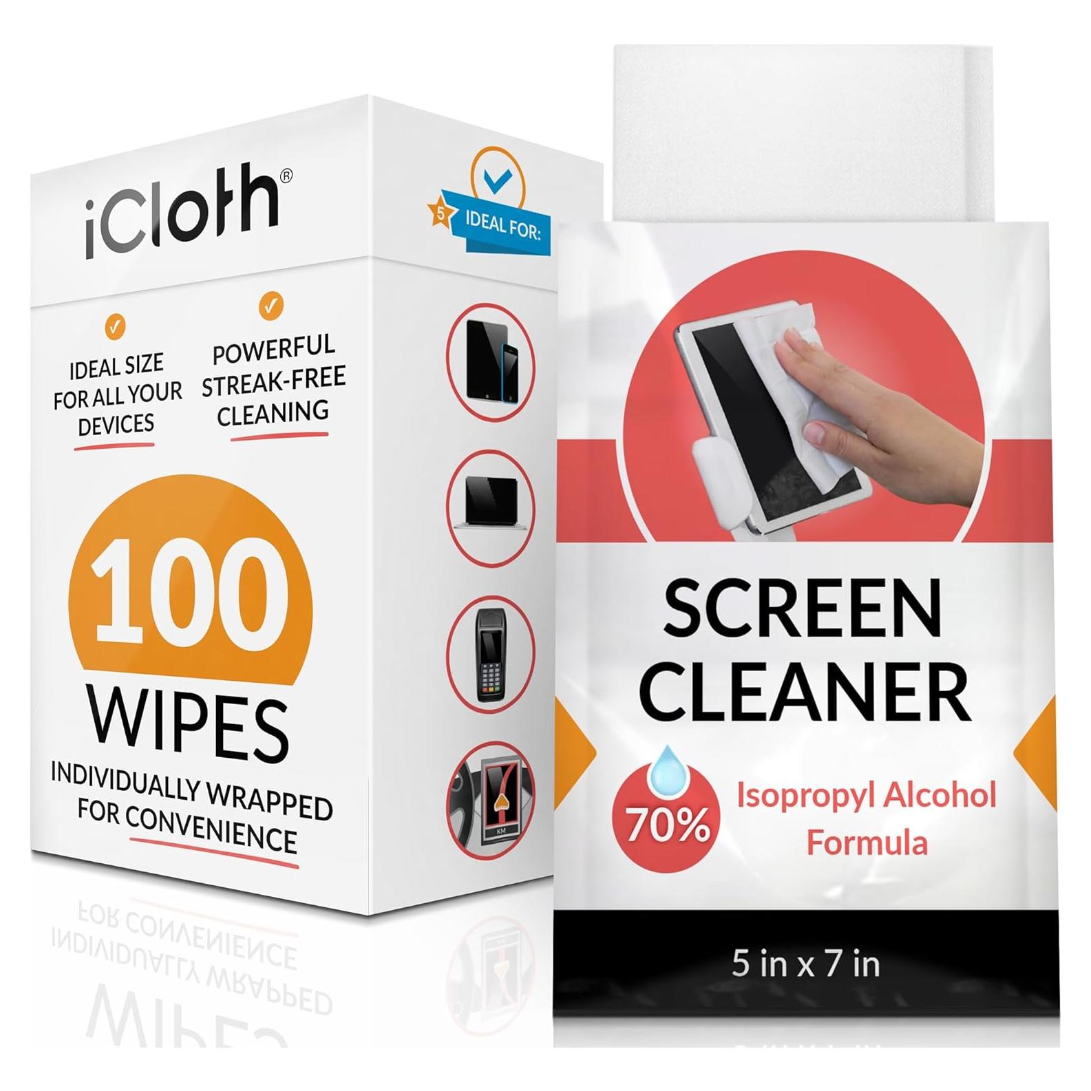 Toallitas de Alcohol Isopropílico 70% iCloth - 100 Unidades