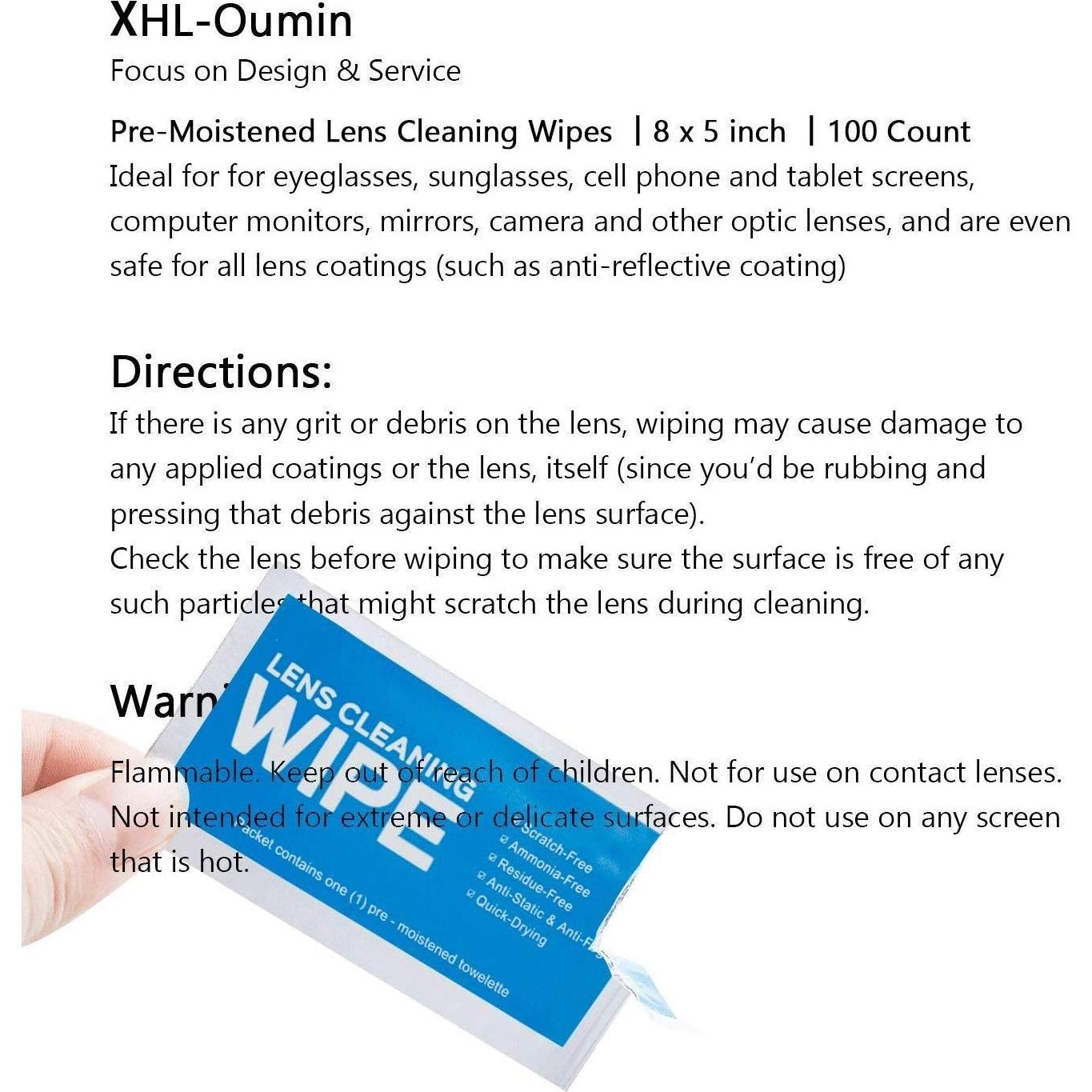 Toallitas de Limpieza Prehumedecidas XHL-Oumin 100 Unidades