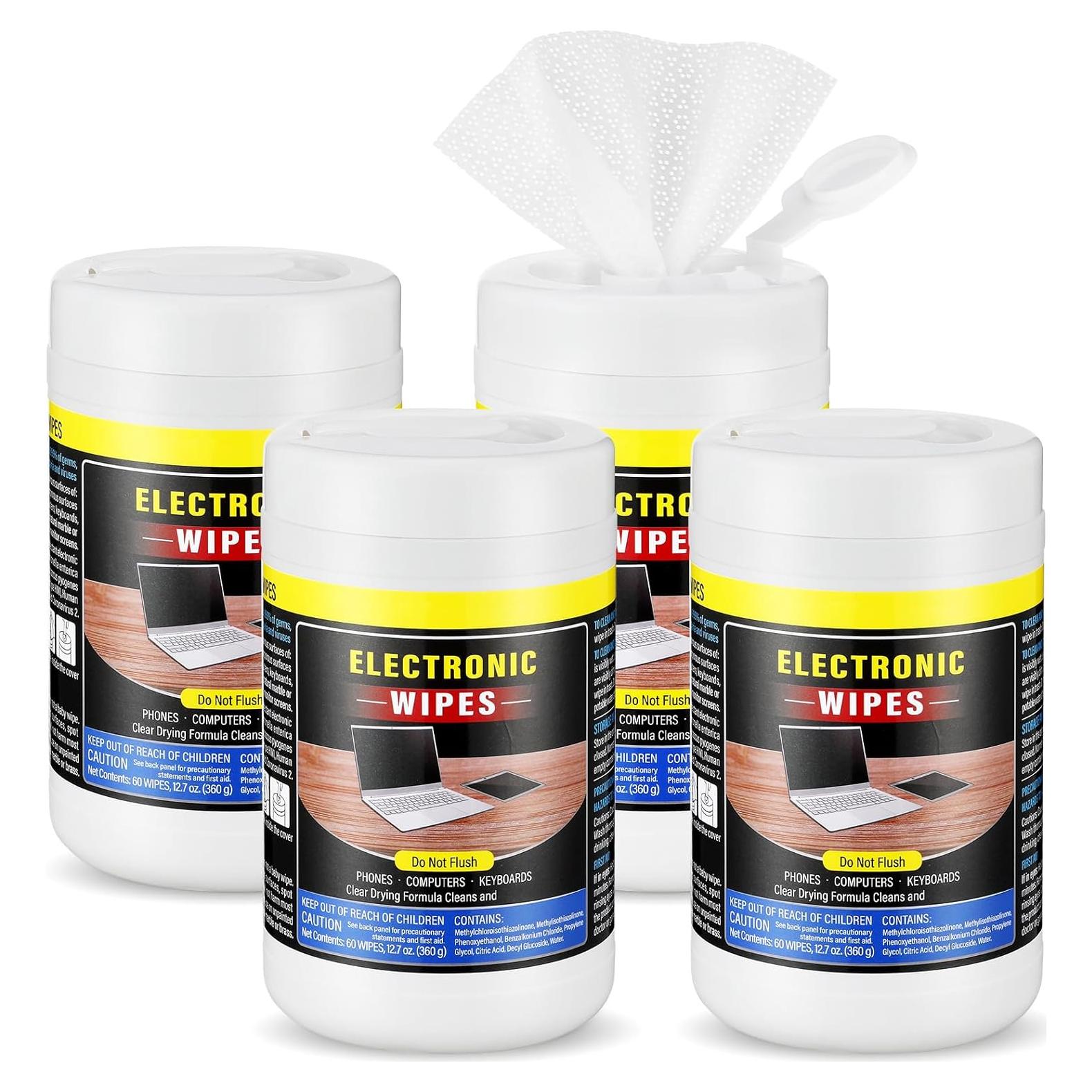 Paquete de 4 Toallitas Limpiadoras Threlaco para Pantallas 240 Unidades