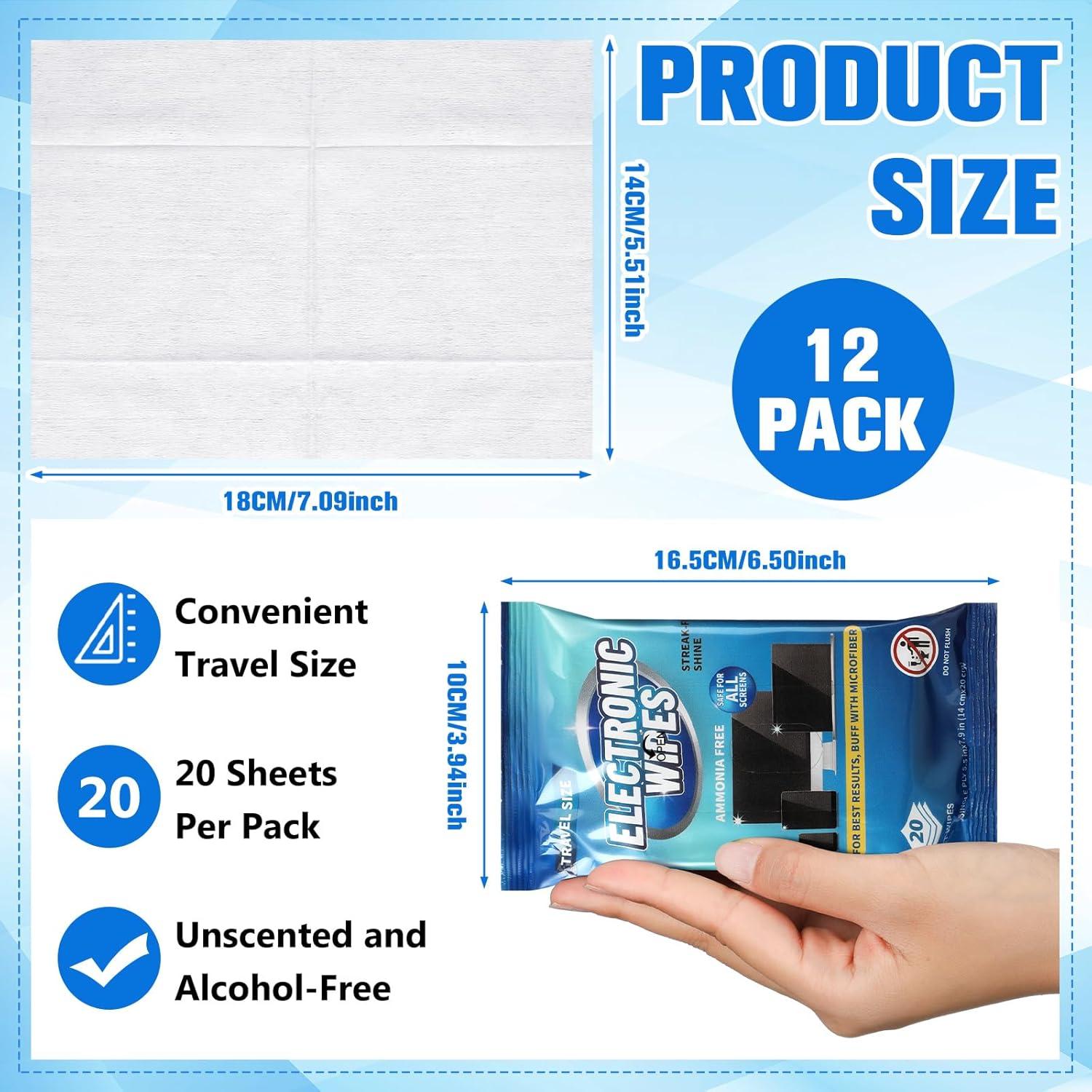 Paquete de 240 Toallitas de Limpieza Electrónicas Threlaco