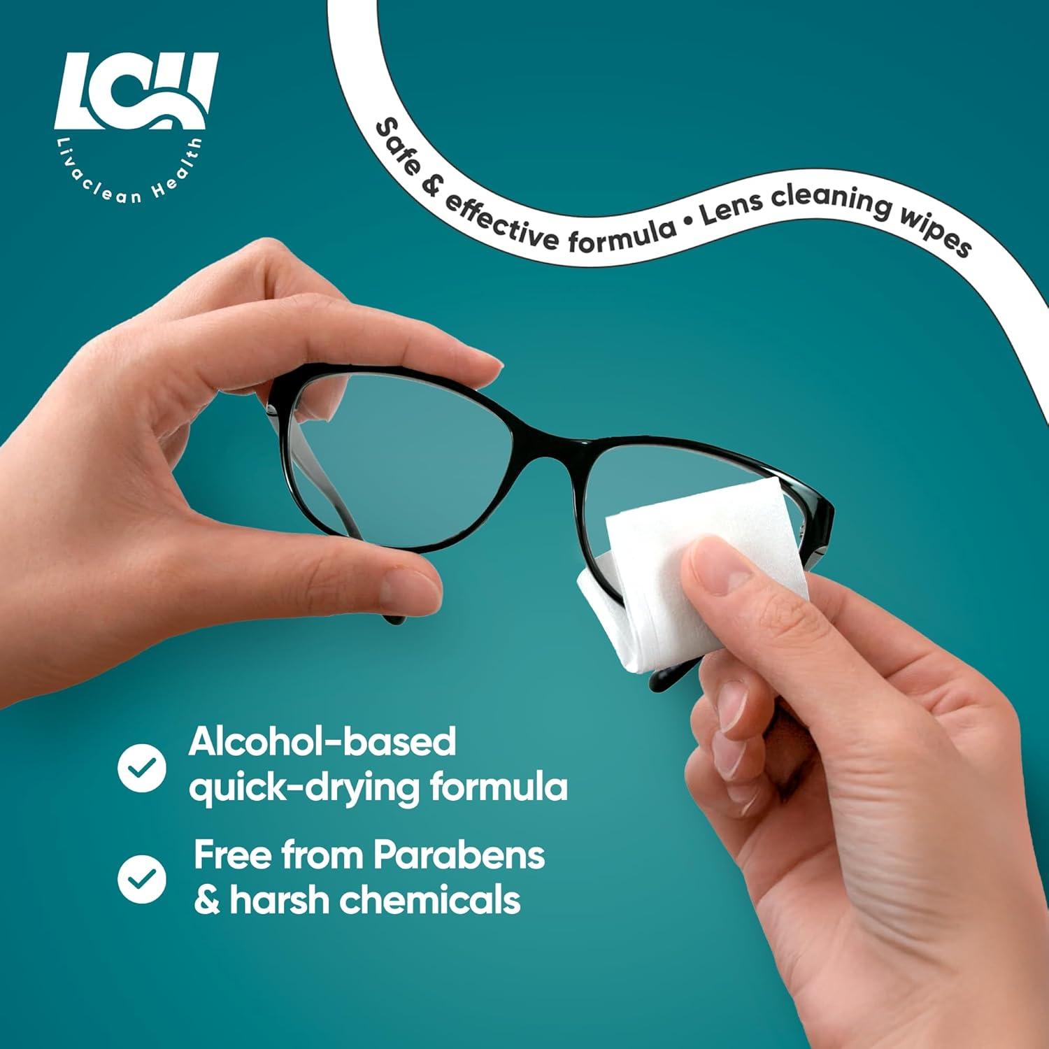 250 Toallitas Limpiadoras para Gafas Livaclean - Prehumedecidas