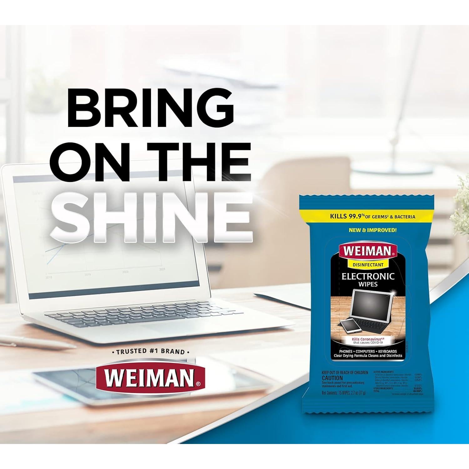 Toallitas Desinfectantes Weiman para Electrónicos - 15 Unidades