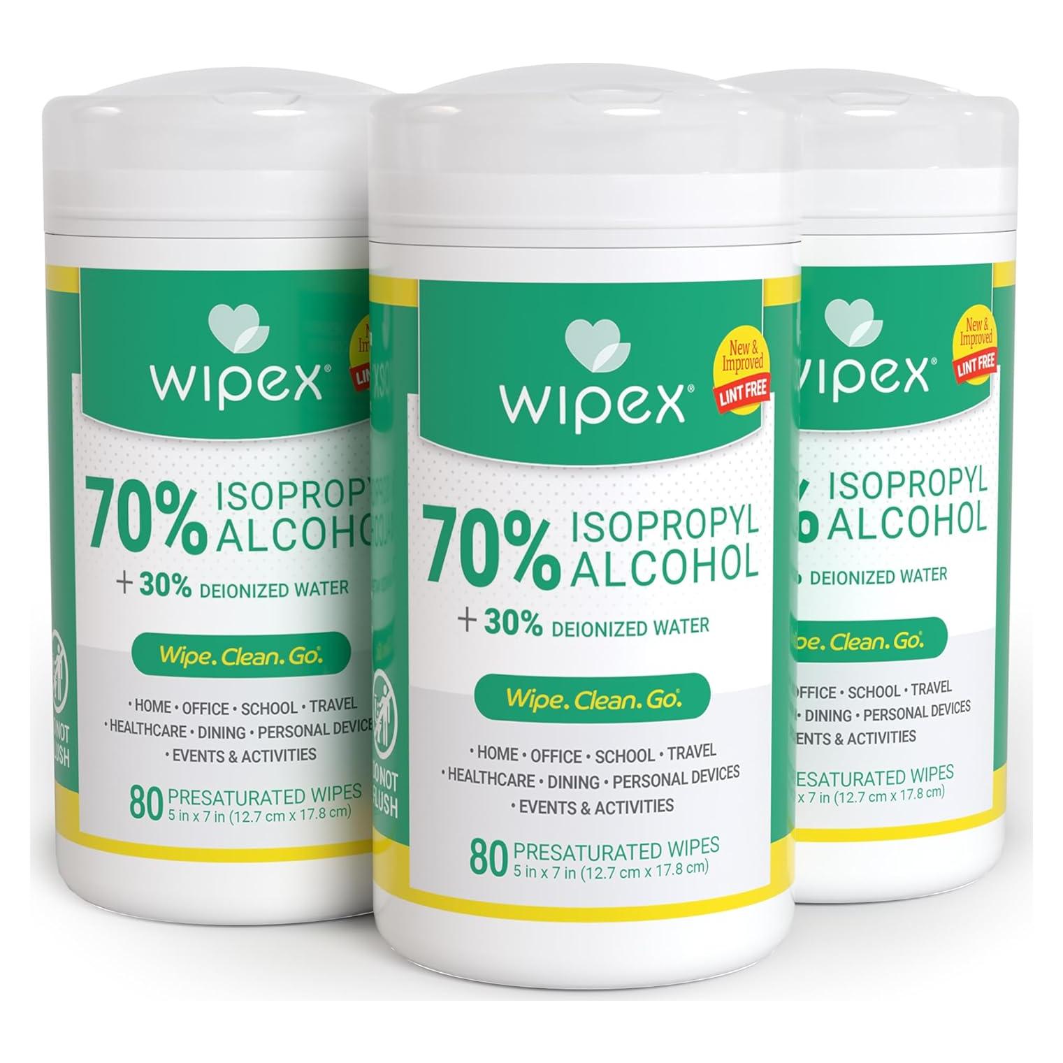 Toallitas de Alcohol Isopropílico 70% Wipex - 240 Toallitas