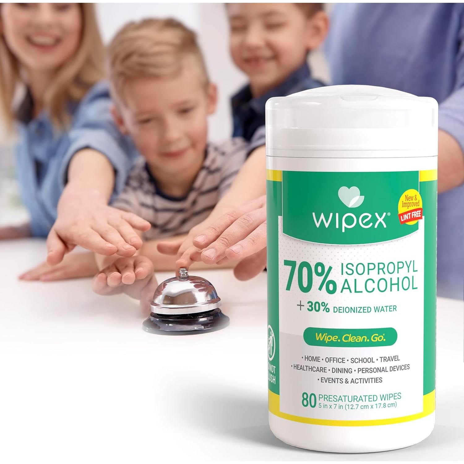 Toallitas de Alcohol Isopropílico 70% Wipex - 240 Toallitas