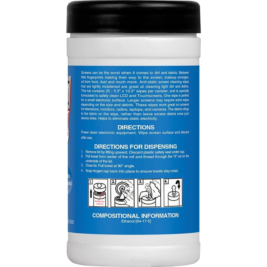 Toallitas Antiestáticas Zenex para Pantallas - 180 Hojas