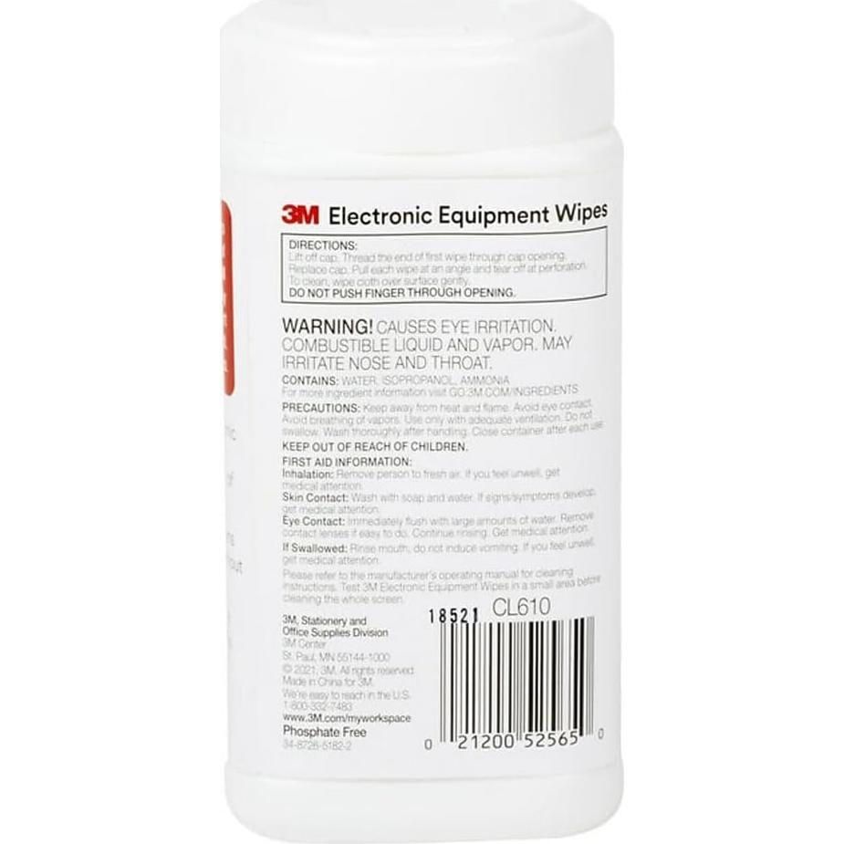 Toallitas de limpieza 3M CL610 para electrónicos 80 unidades