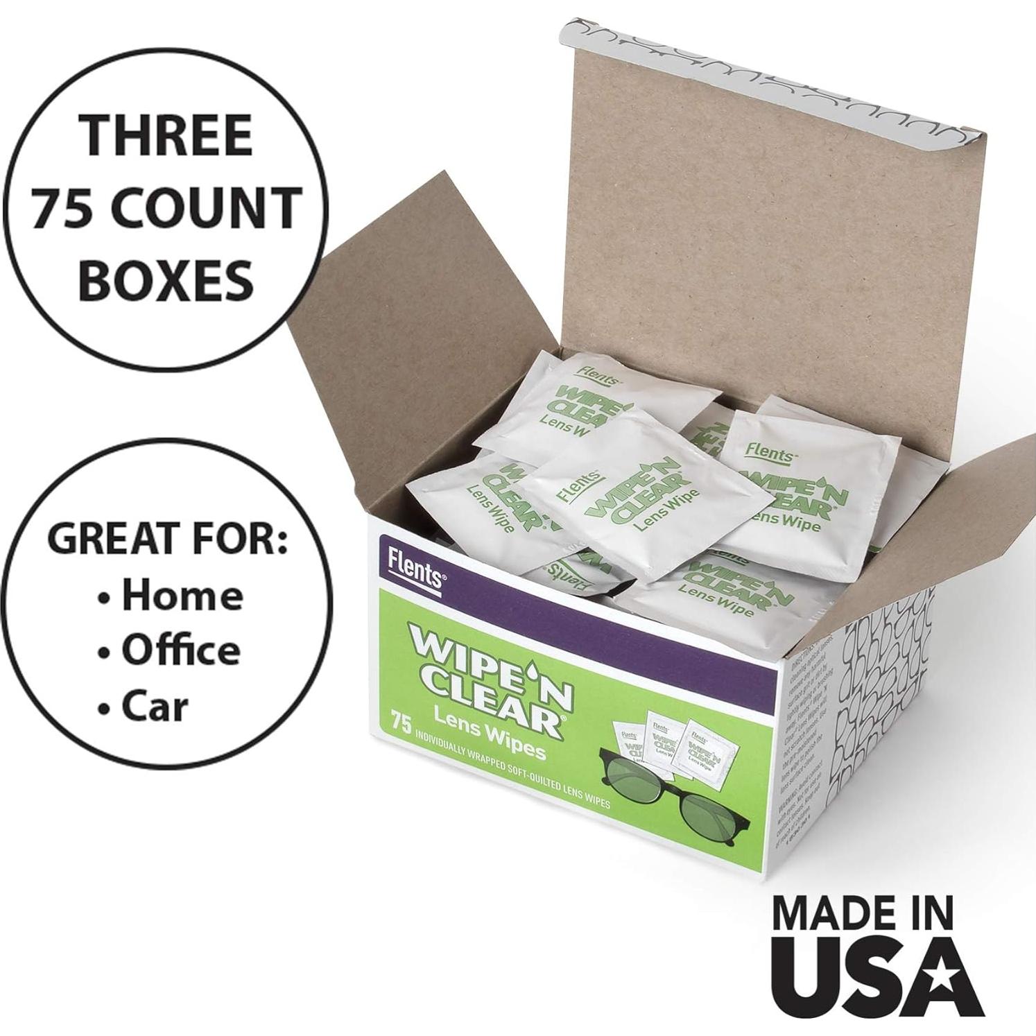 Toallitas de Lentes Flents - 225 Unidades - Limpieza Rápida