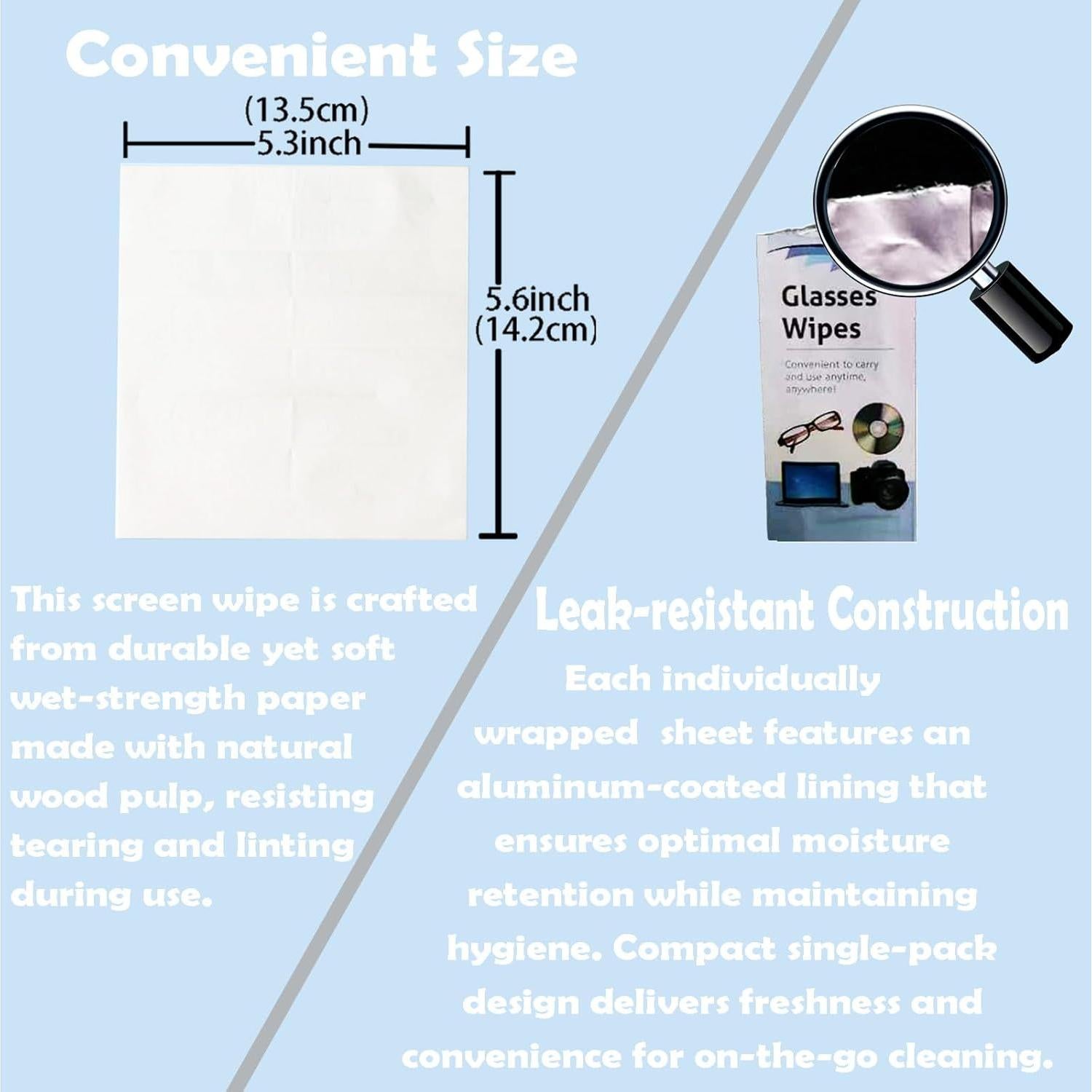 Paquete de 60 toallitas limpiadoras YINXINSHE para gafas