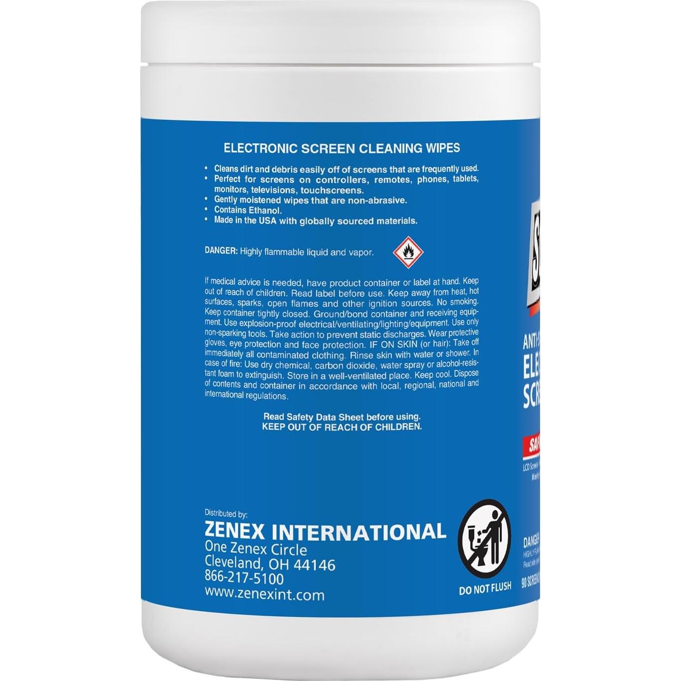 Toallitas Antiestáticas Zenex para Pantallas - 180 Hojas