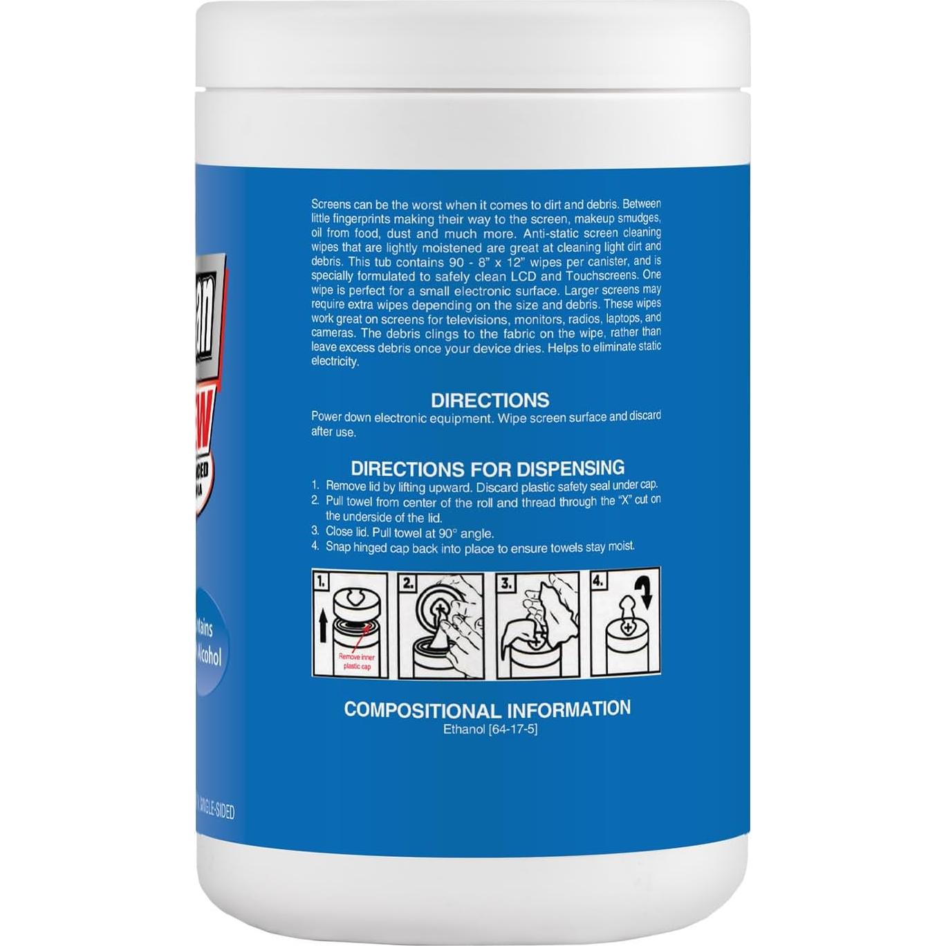 Toallitas Antiestáticas Zenex para Pantallas - 180 Hojas