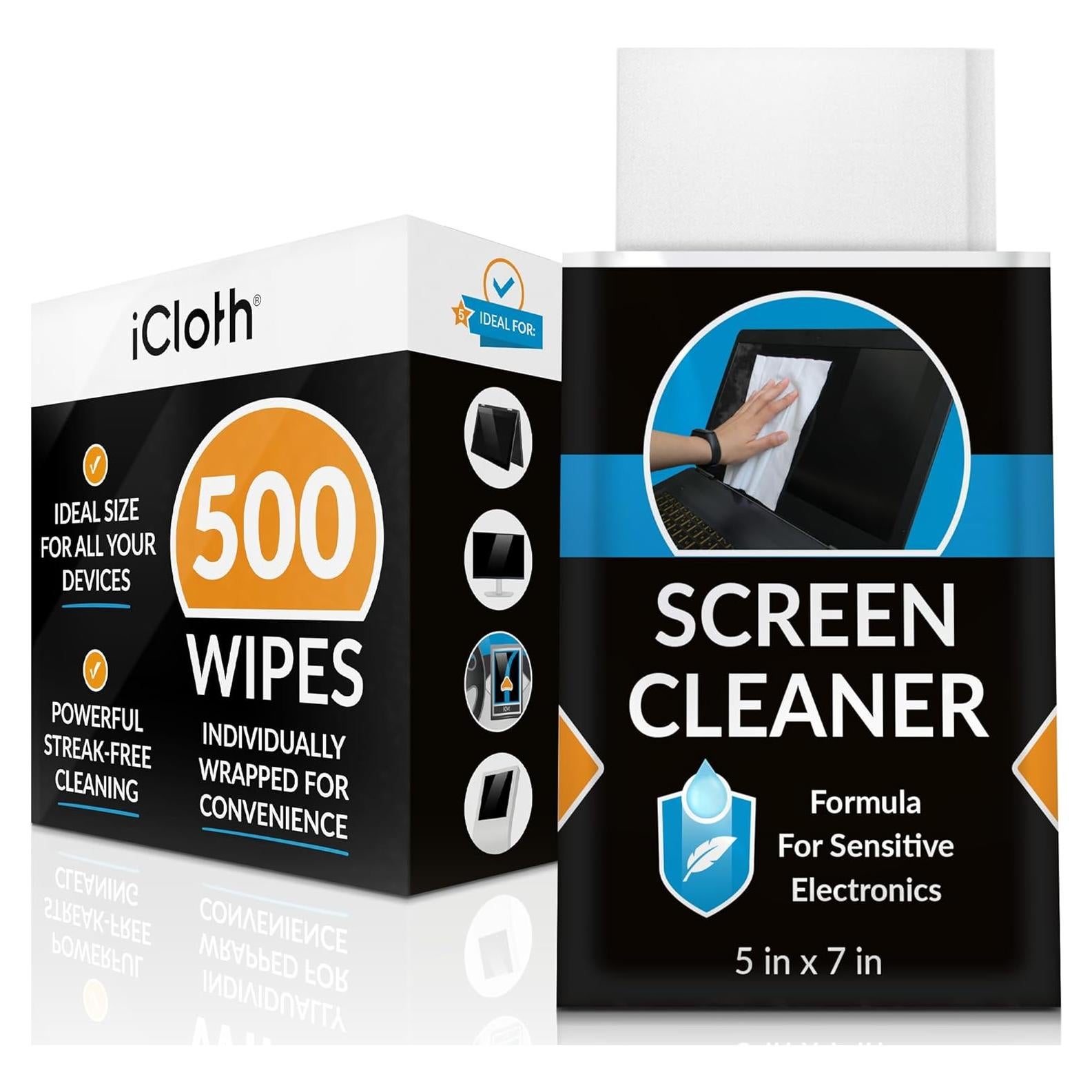 Toallitas de limpieza iCloth para pantallas - 500 unidades