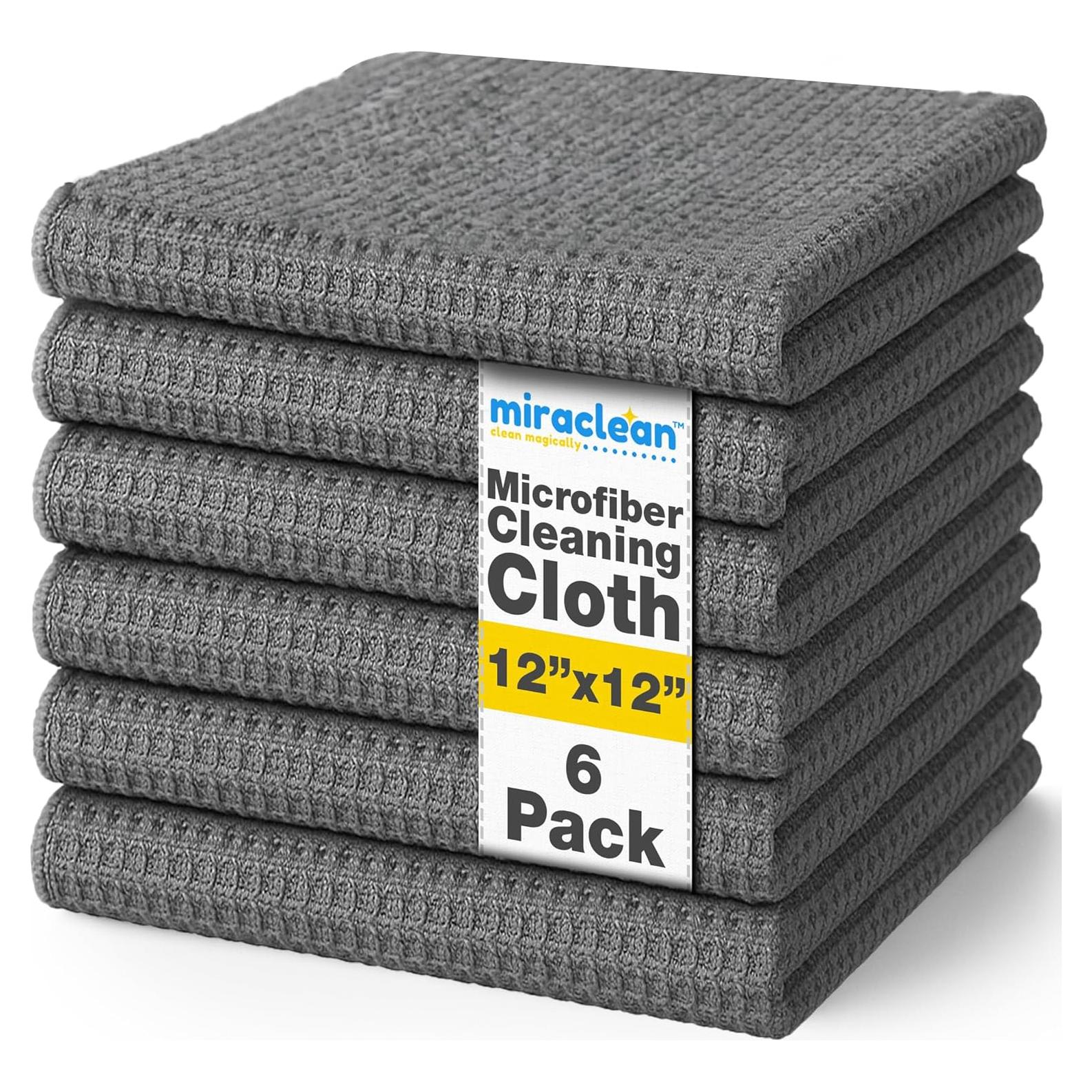 Paños de Microfibra Premium MIRACLEAN 30x30 cm - Paquete de 6