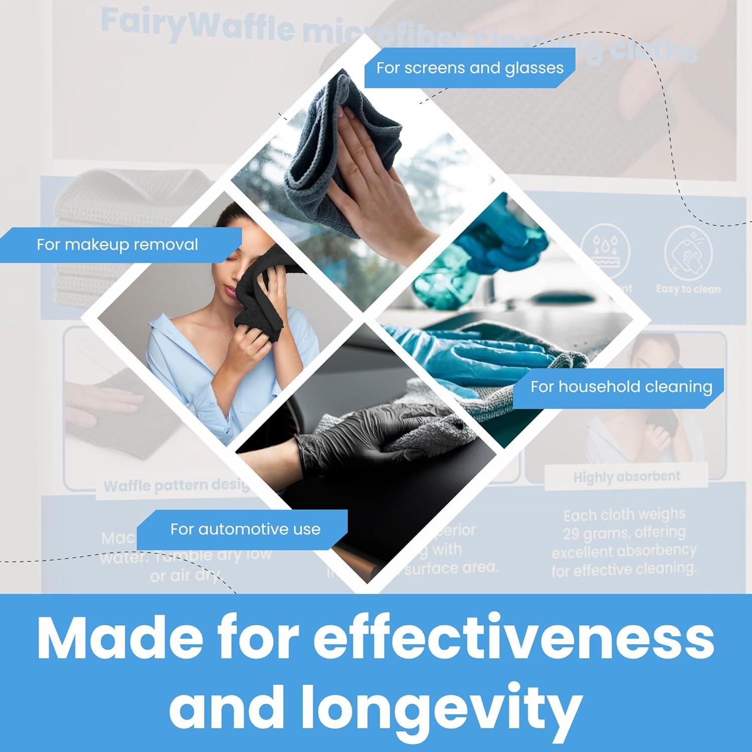 Paños de Microfibra Premium MIRACLEAN 30x30 cm - Paquete de 6