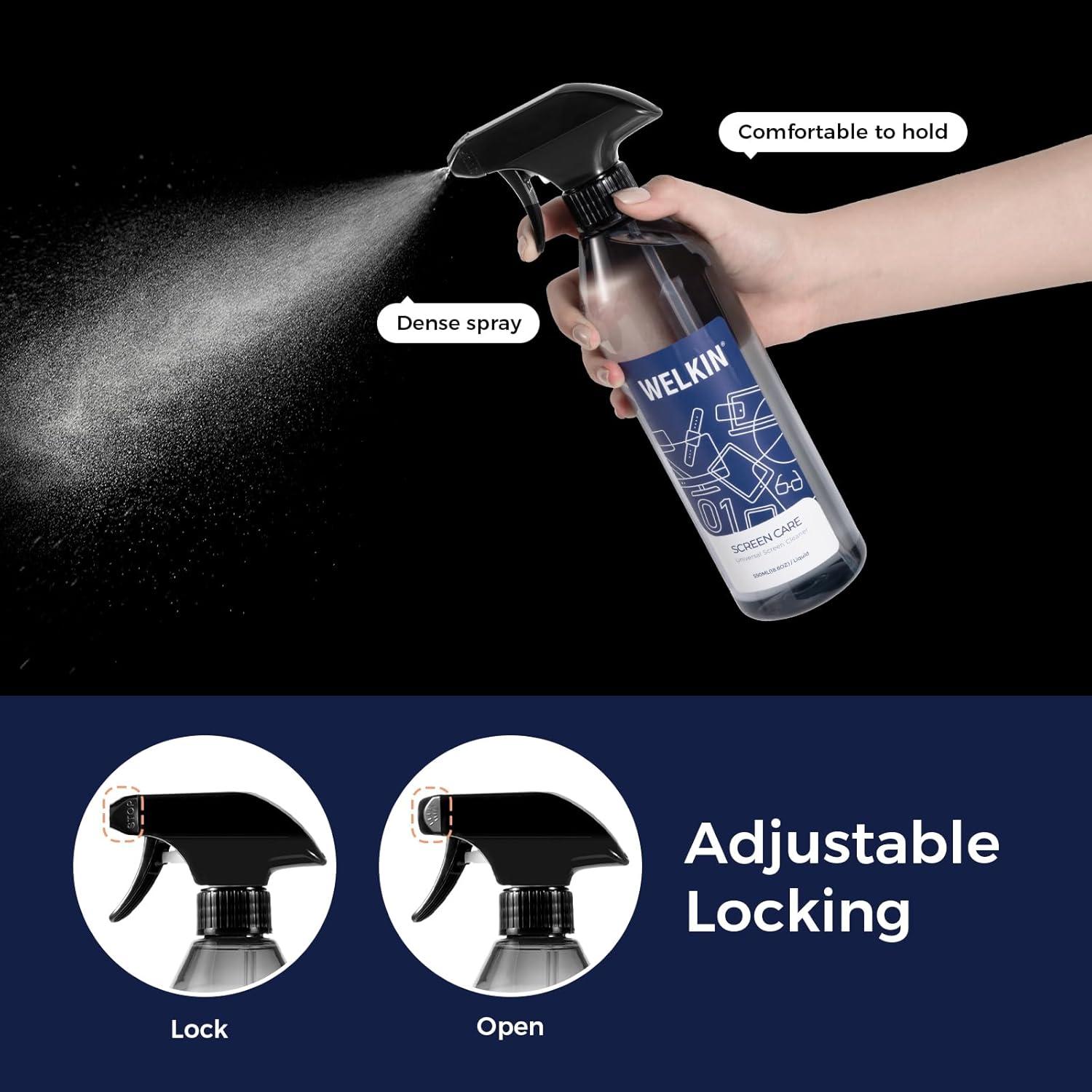 Kit de Spray Limpiador de Pantallas WELKIN 550ml + 60ml