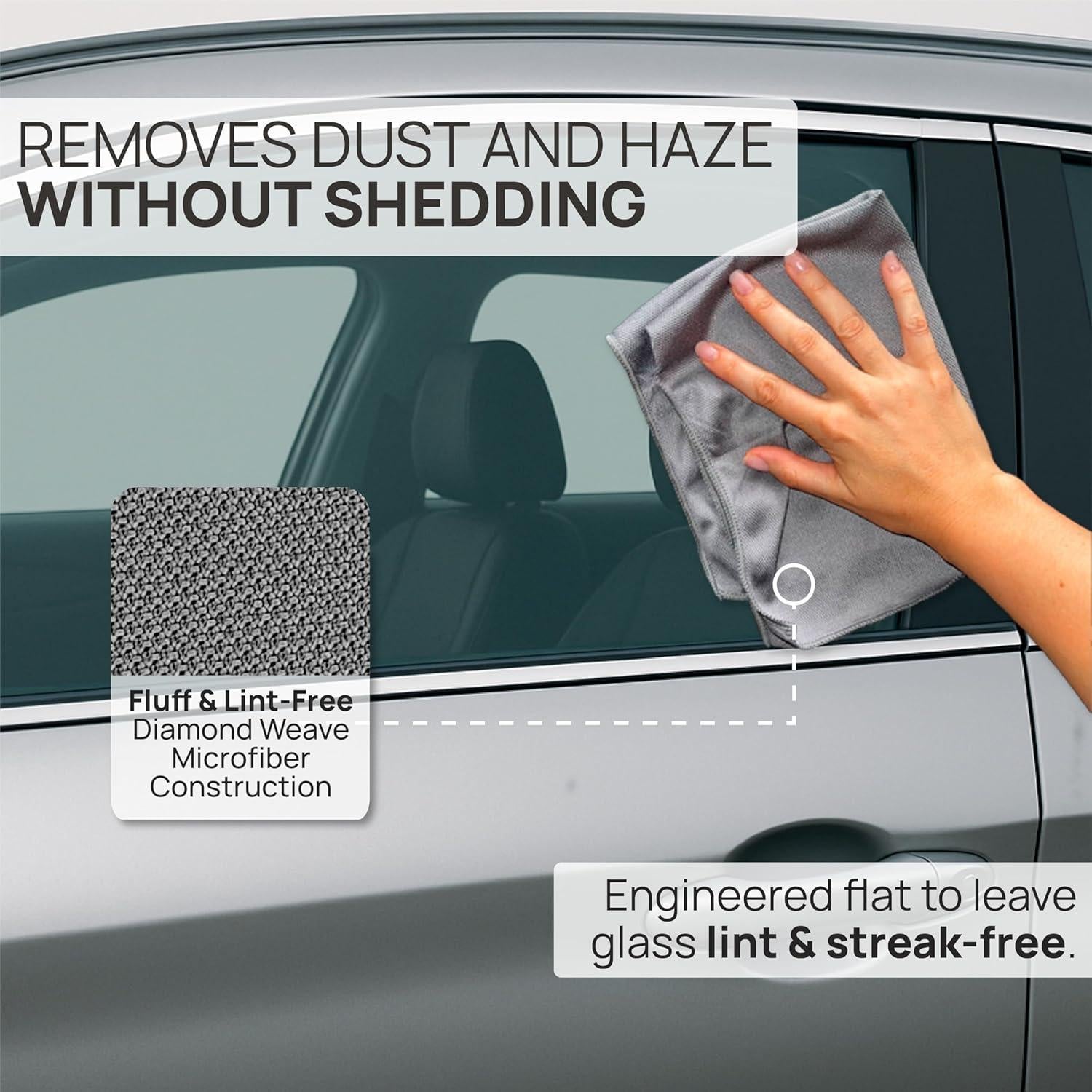 Toallas de Microfibra para Limpieza de Vidrio Auto 8-Pack