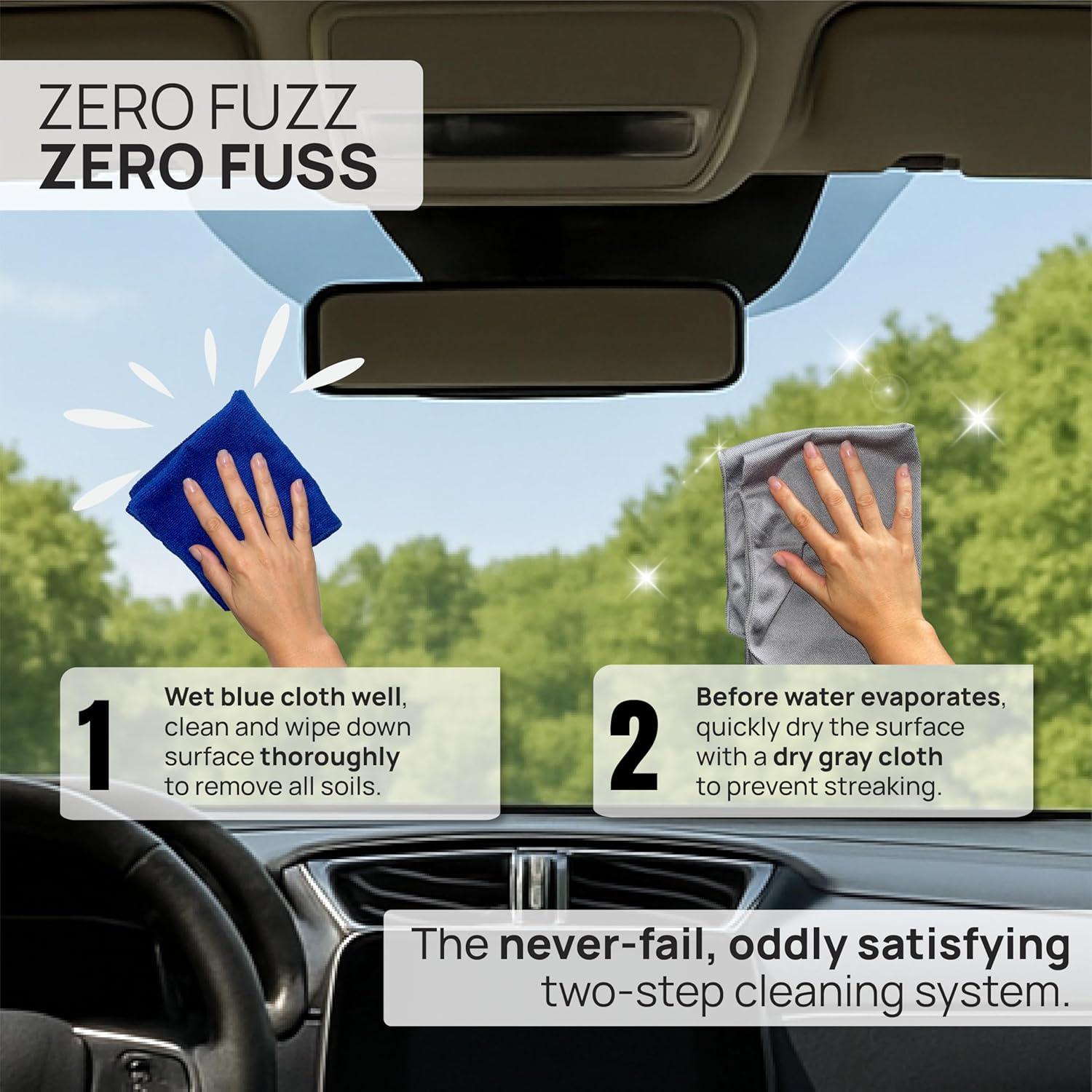 Toallas de Microfibra para Limpieza de Vidrio Auto 8-Pack