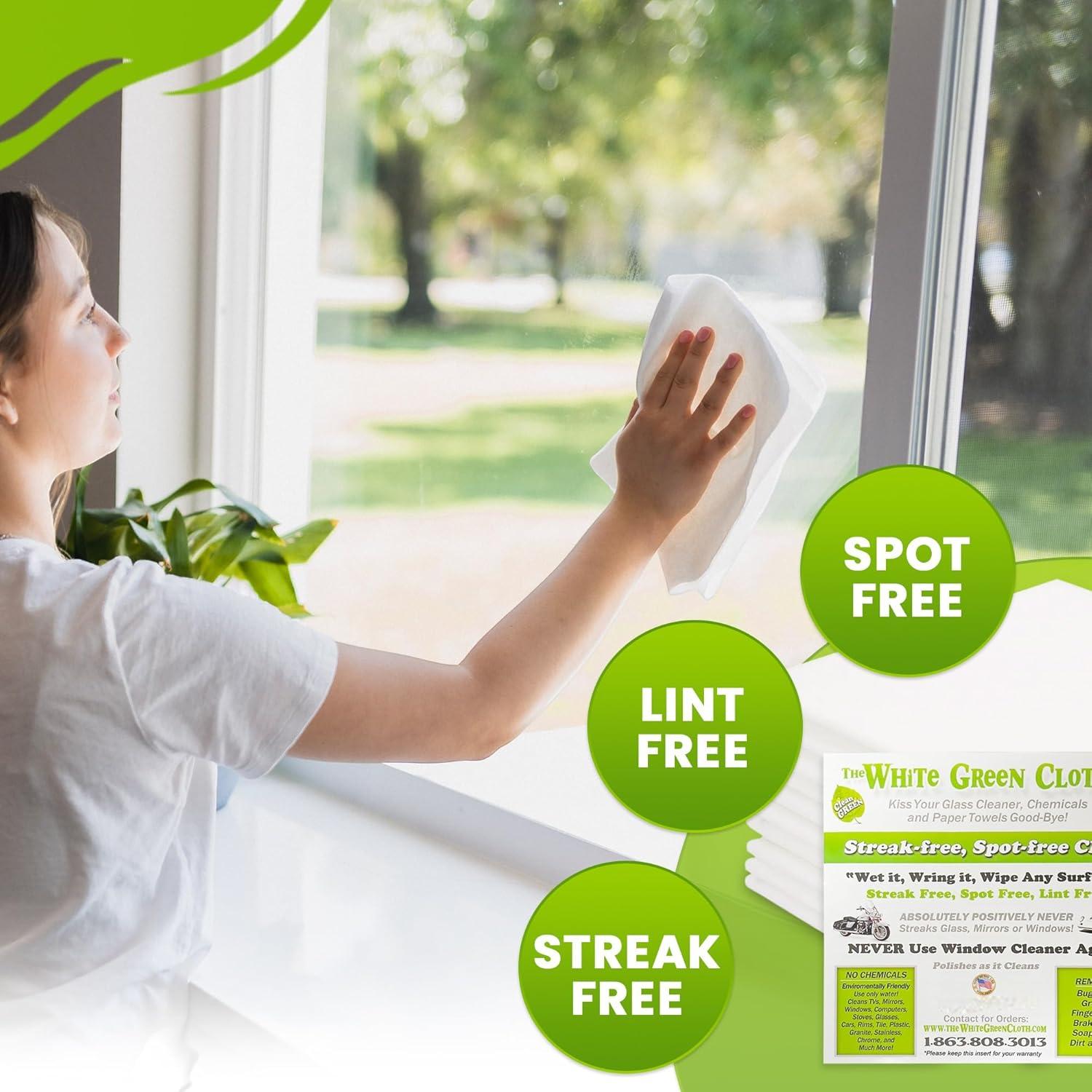 Paquete de 4 Paños de Limpieza Ecológicos El Paño Verde Blanco 40x40cm