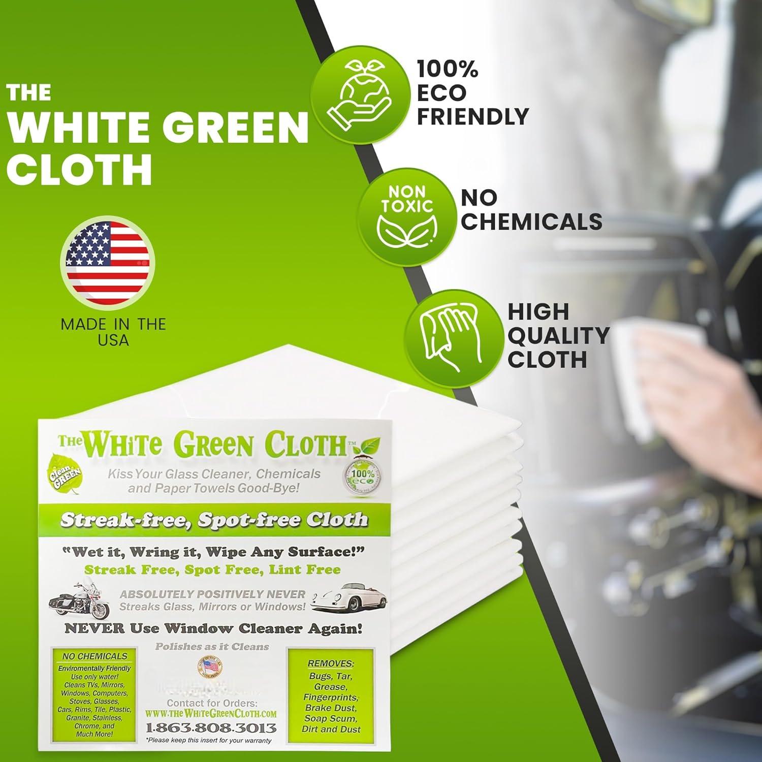 Paquete de 4 Paños de Limpieza Ecológicos El Paño Verde Blanco 40x40cm