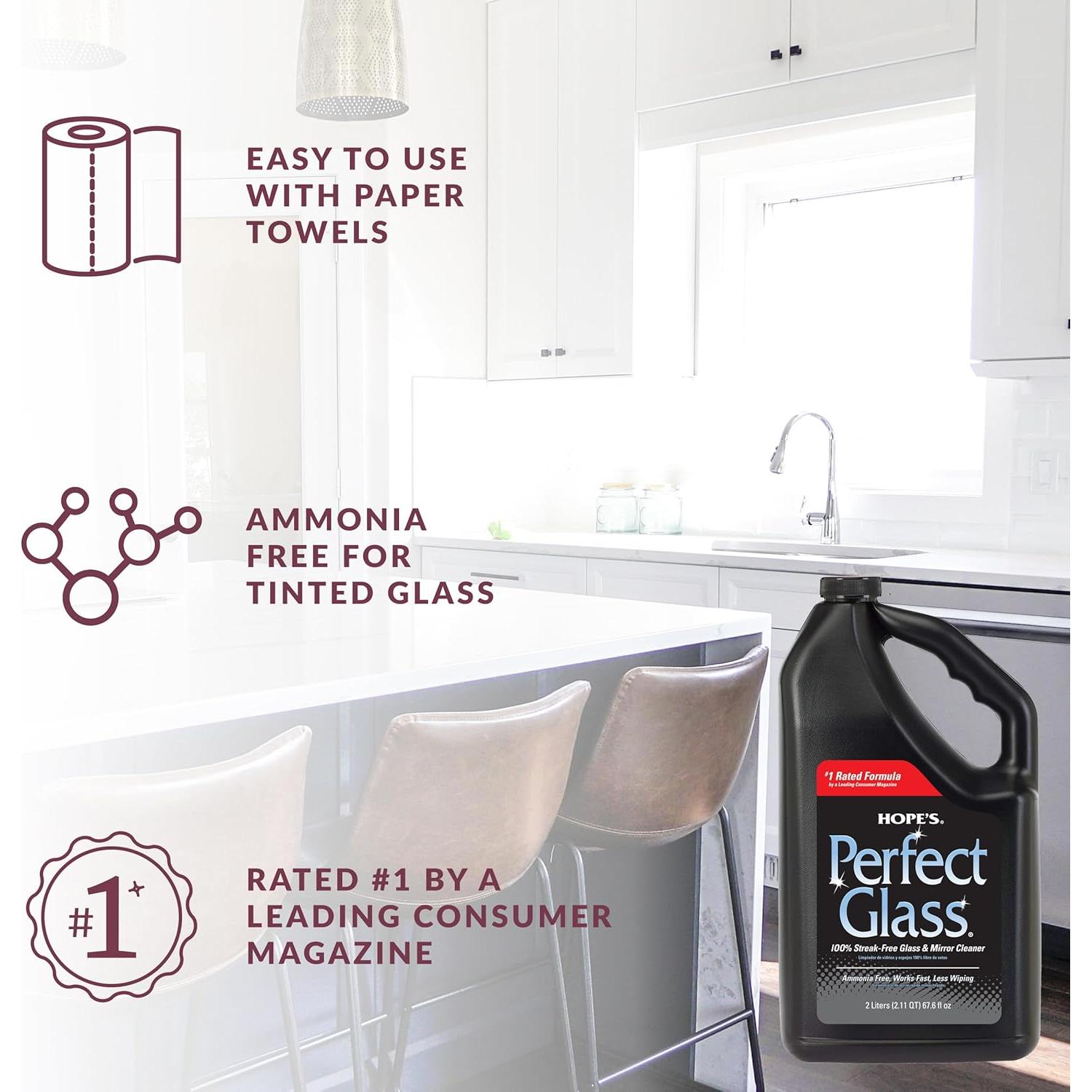 Limpiador de Vidrio Perfecto HOPE'S 1.92L Sin Rayas y Amoníaco