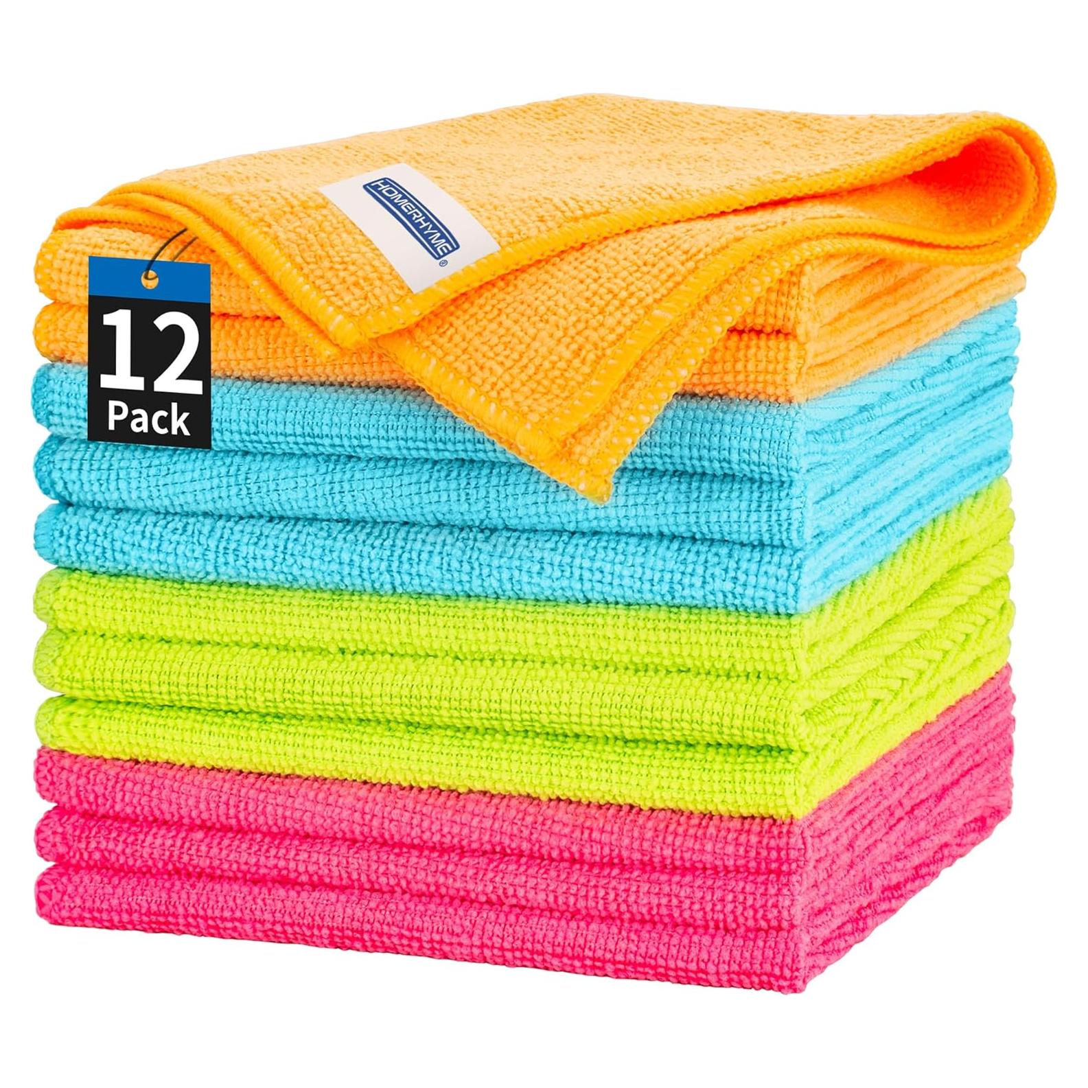 Paquete de 12 Paños de Microfibra HOMERHYME 30.48x30.48cm