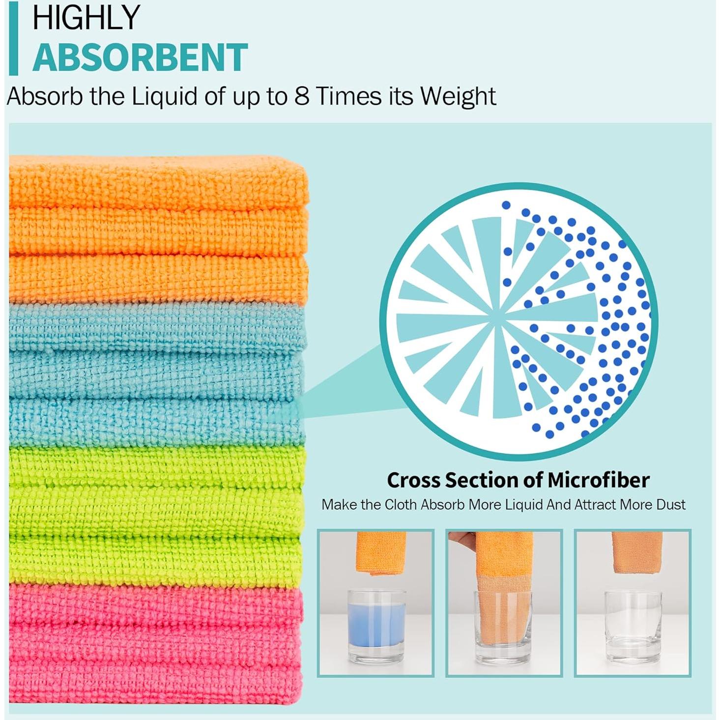 Paquete de 12 Paños de Microfibra HOMERHYME 30.48x30.48cm